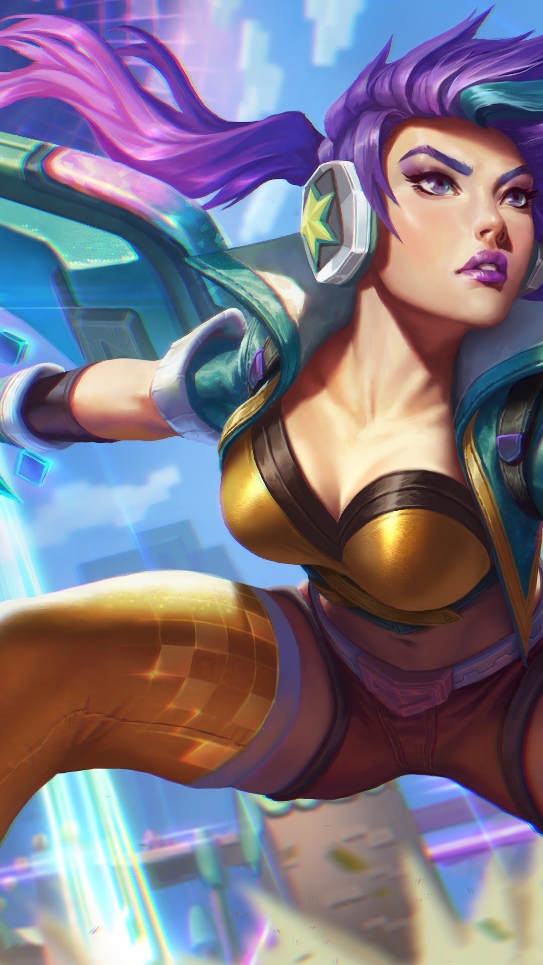 Arcade Kai'Sa Splash Art LoL 8K Wallpaper