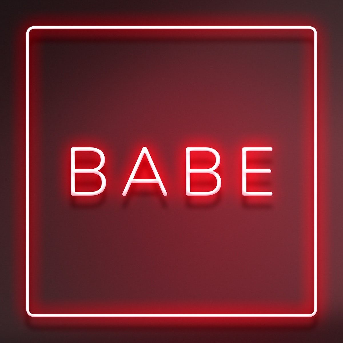 Glowing neon BABE typography on a dark red background. free image by rawpixel.com. Wallpaper iphone neon, Neon, Red aesthetic