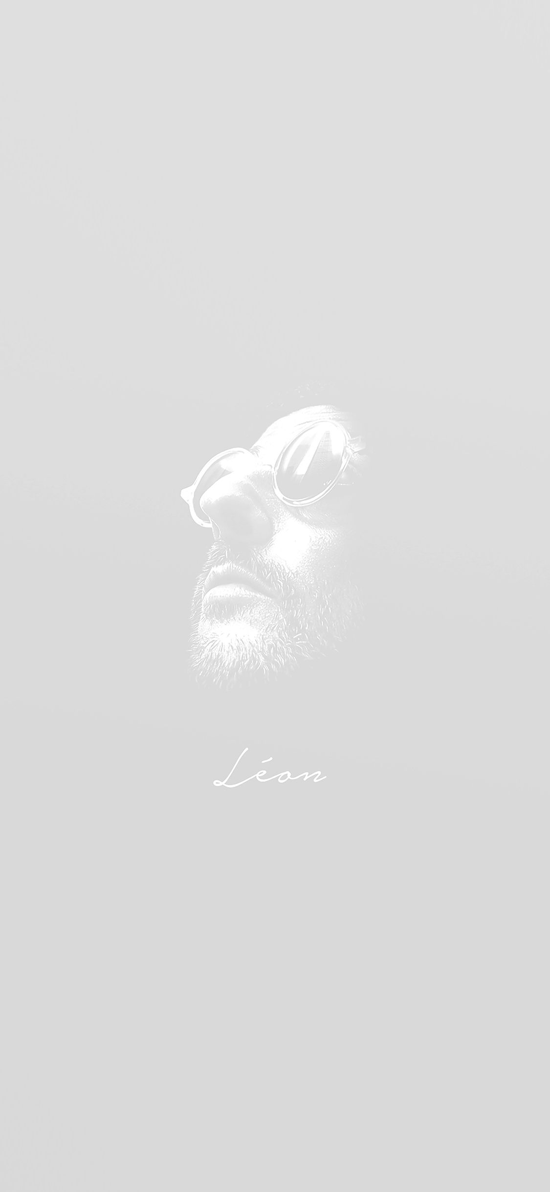 Leon Face Minimal White Simple Art