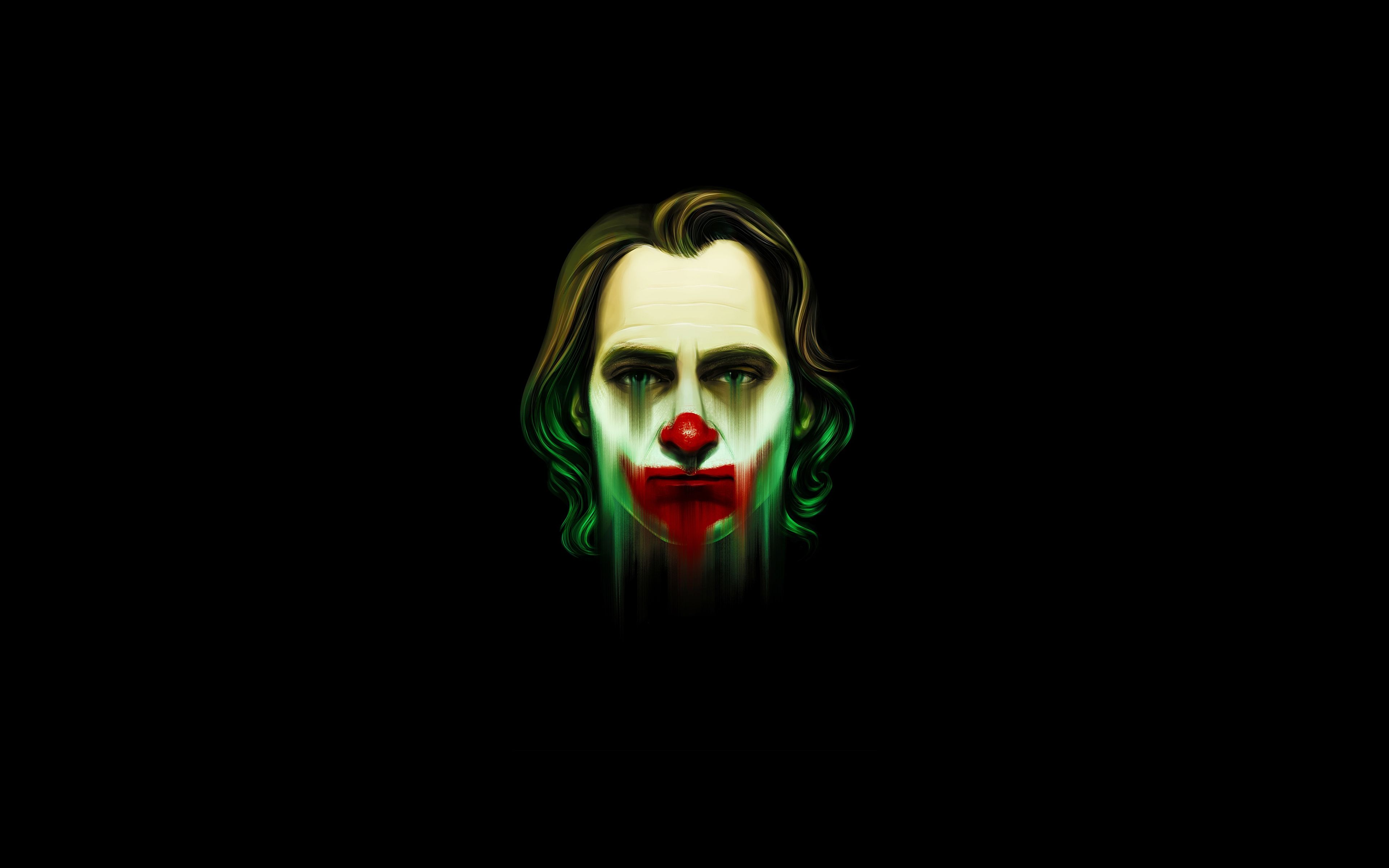 Download Joker, movie, clown's face, minimal wallpaper, 3840x 4K Ultra HD 16: Widescreen