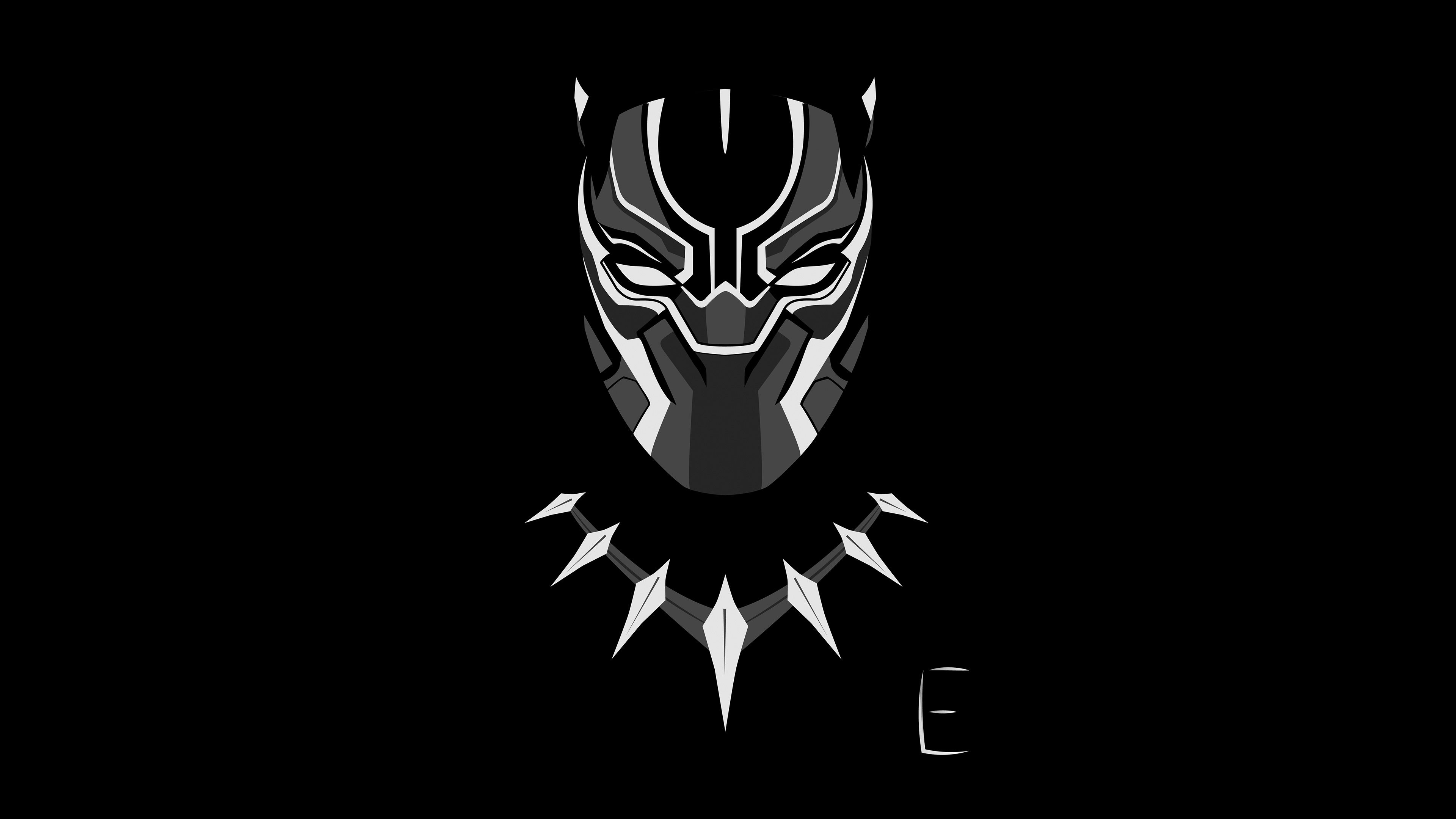 Desktop Wallpaper Black Panther, Face, Minimal, Art, 4k, HD Image, Picture, Background, 64c684