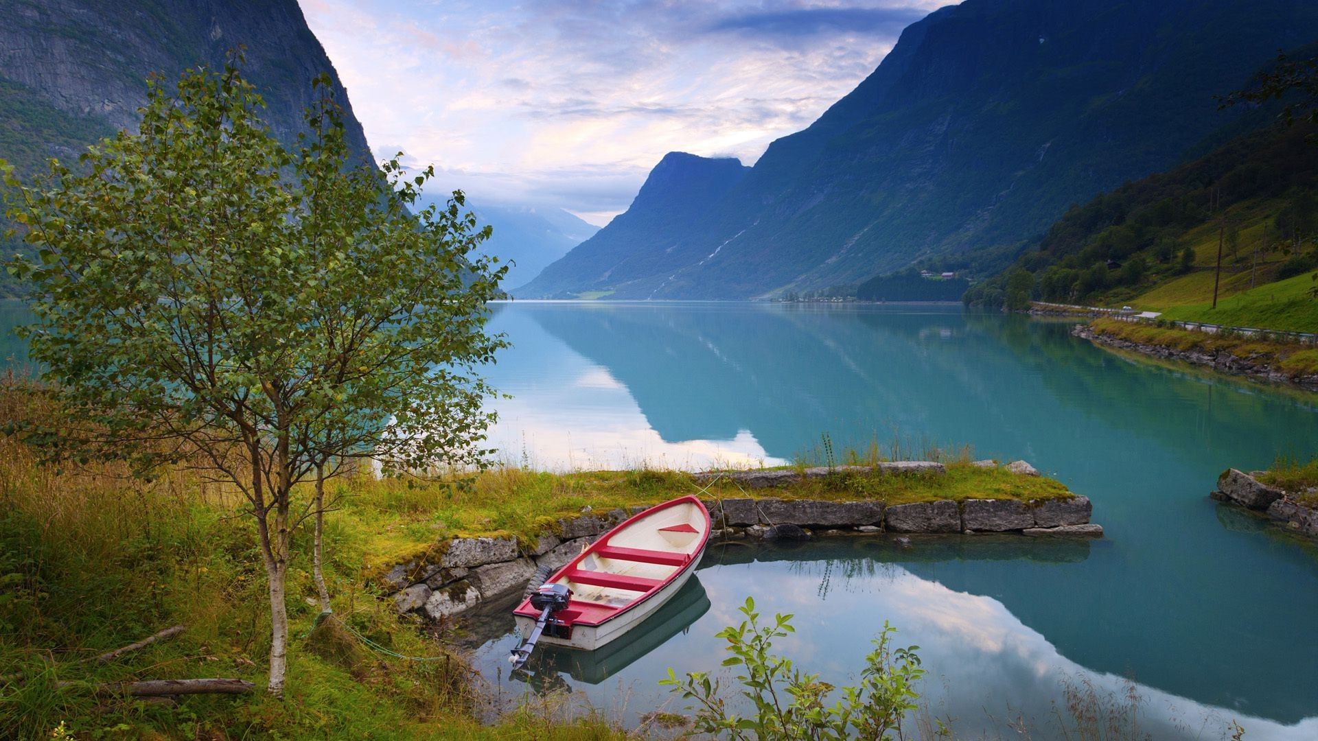 Nature lake boat Norway norway