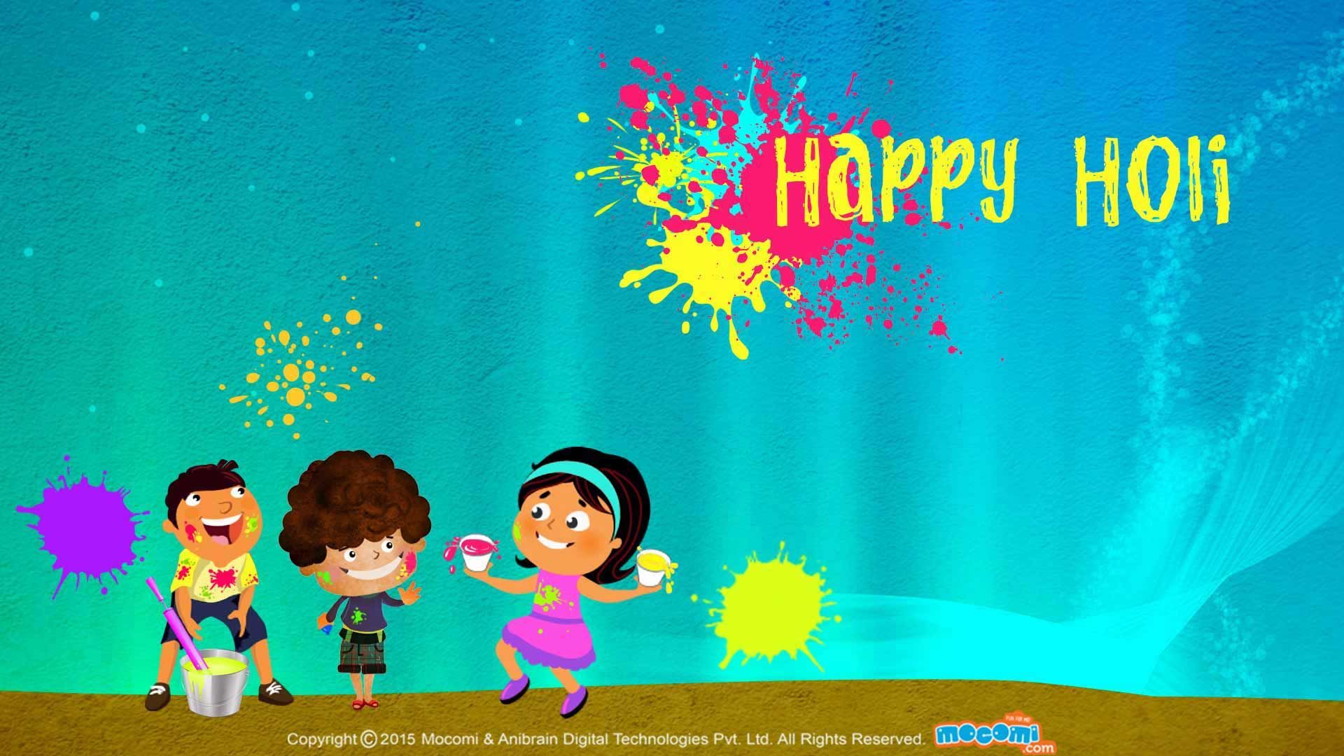 holi cartoon wallpaper