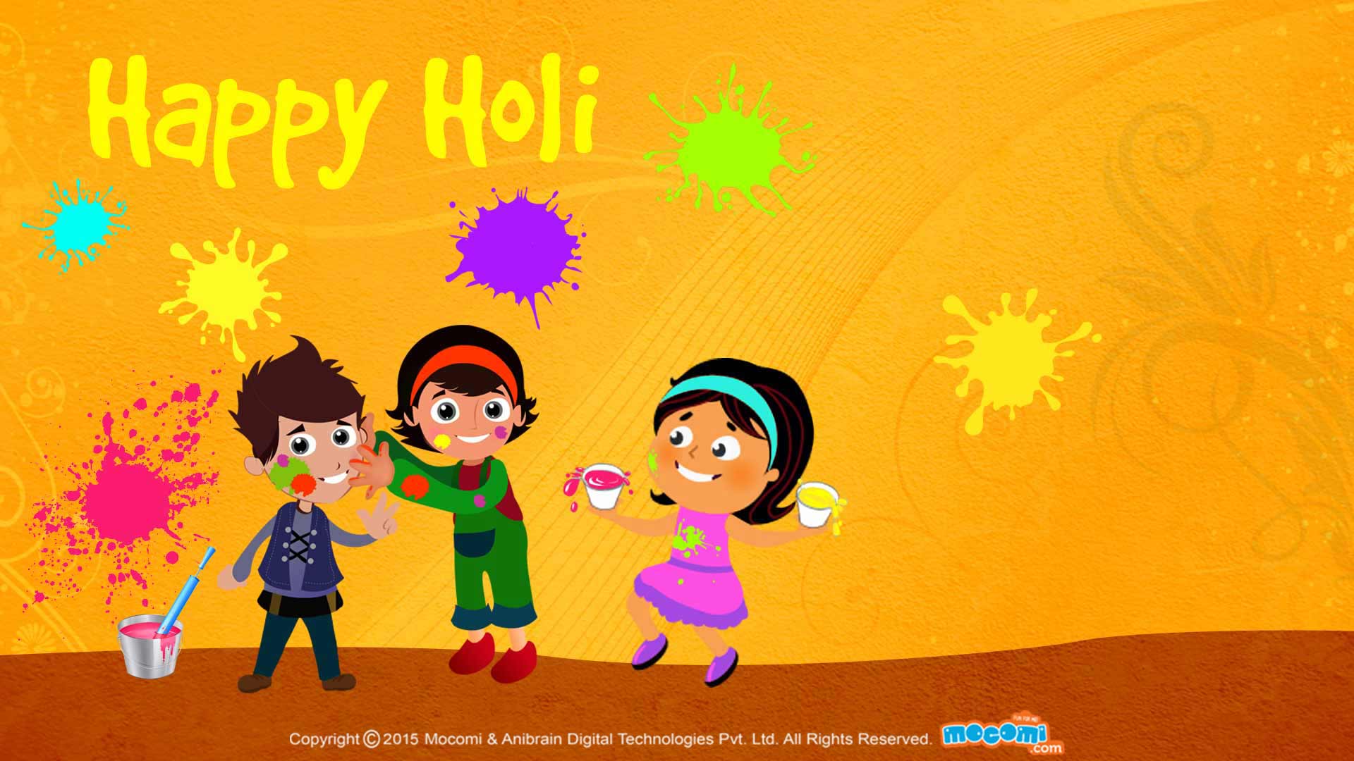 Happy Holi Wallpaper for kids
