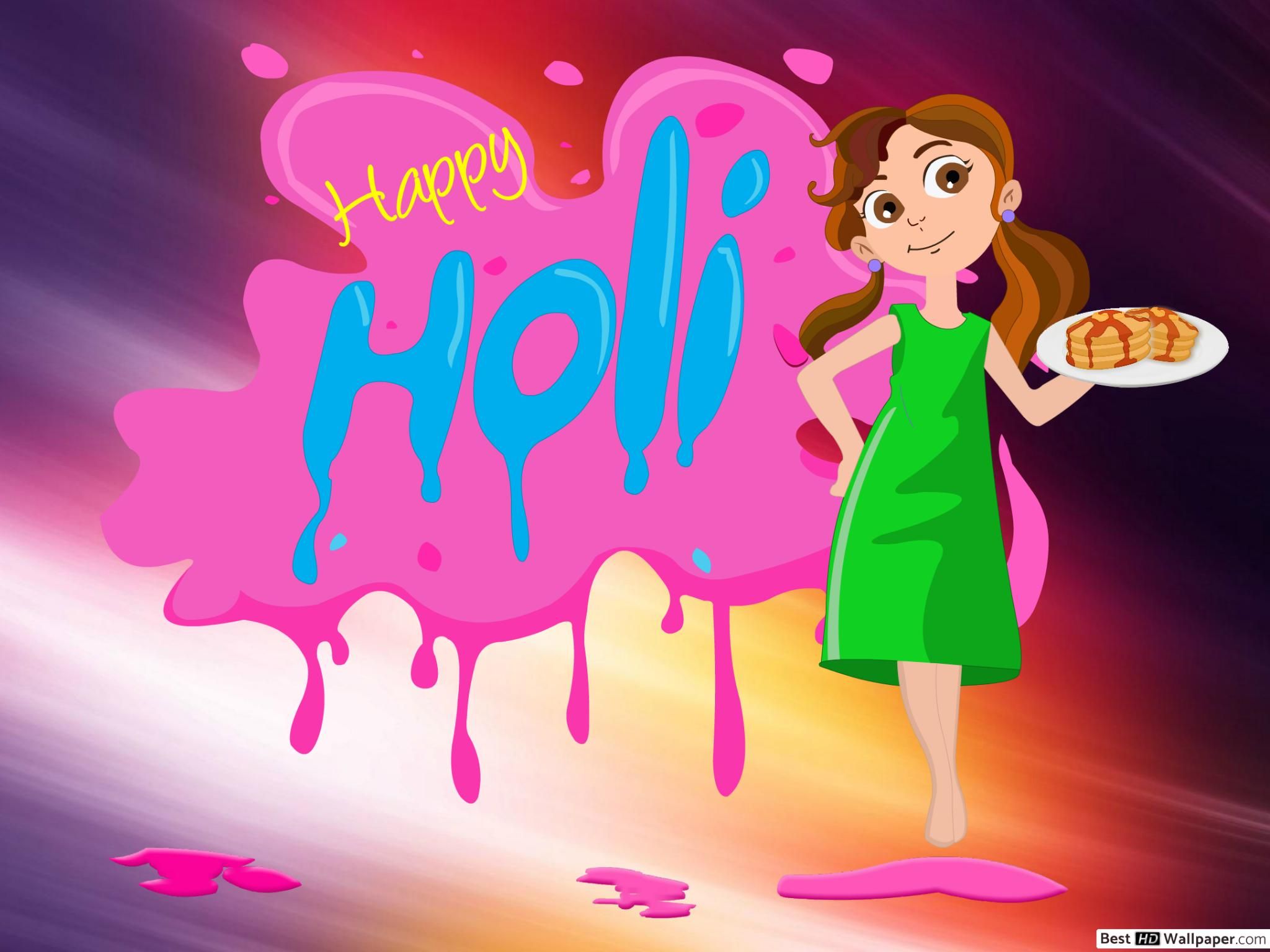 Holi Cartoon Wallpapers - Wallpaper Cave