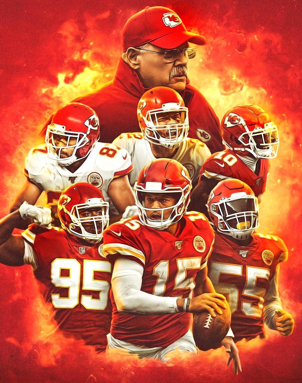 Andy Reid Tyreek Hill Frank Clark Tyrann Mathieu Patrick Mahomes Chris Jones Travis K. Kansas city chiefs logo, Kansas city chiefs craft, Kansas city chiefs funny