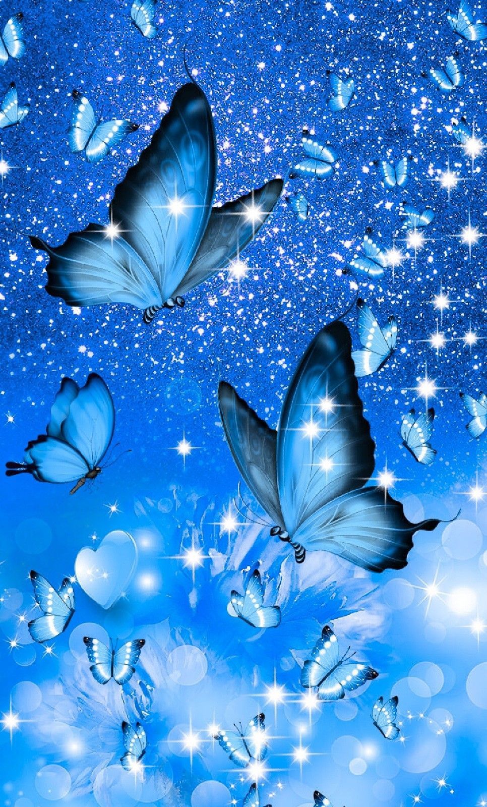 Blue Butterfly Aesthetic Wallpaper