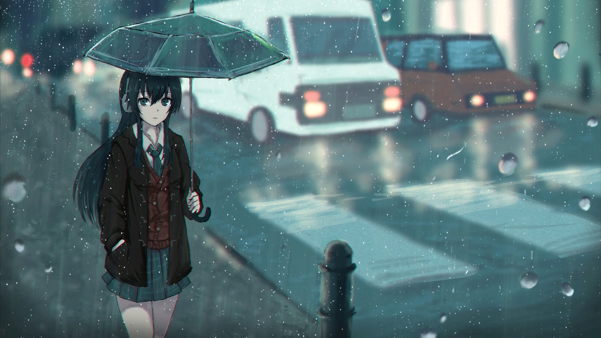 Rainy Day Anime Persona Wallpaper