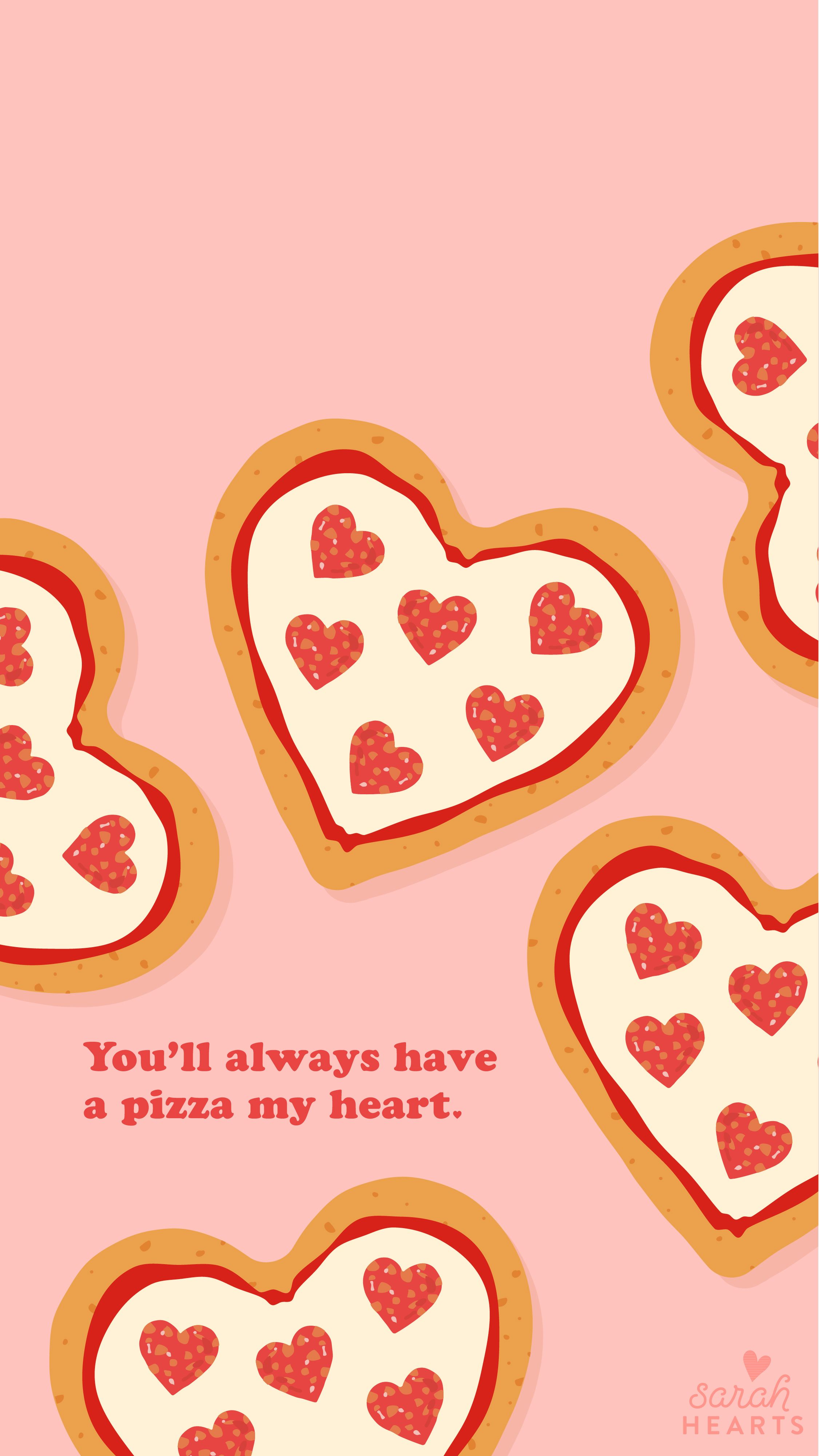 Heart Shaped Pizza February 2018 Calendar Wallpaper Hearts. Wallpaper iphone cute, Kawaii wallpaper, iPhone wallpaper