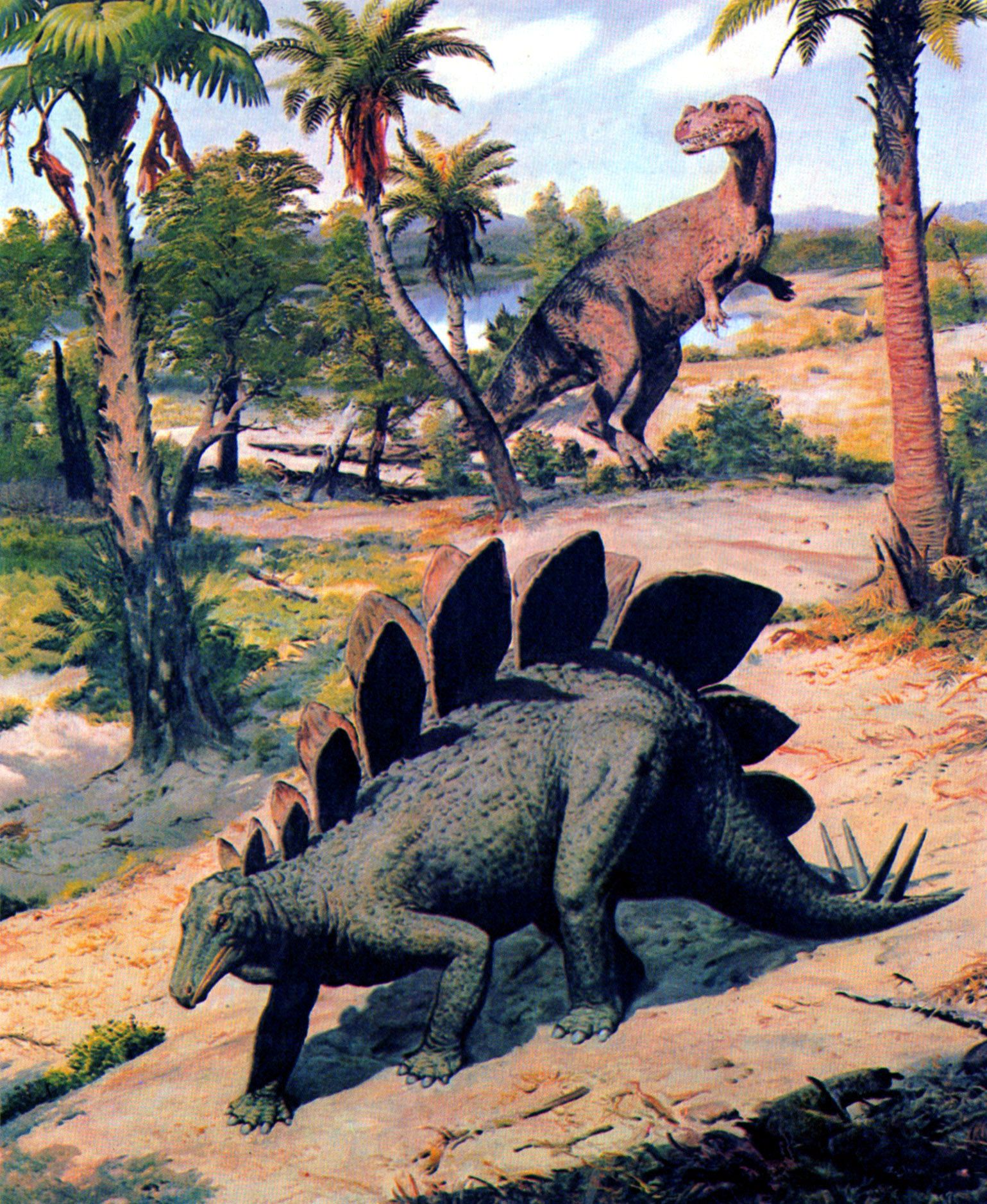 Desktop Wallpaper Zdenek Burian Dinosaurs Stegosaurus and