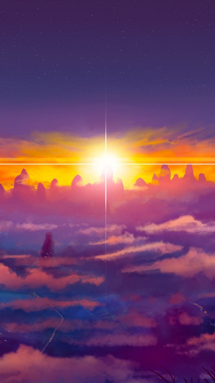 Anime Sunset iPhone Wallpaper