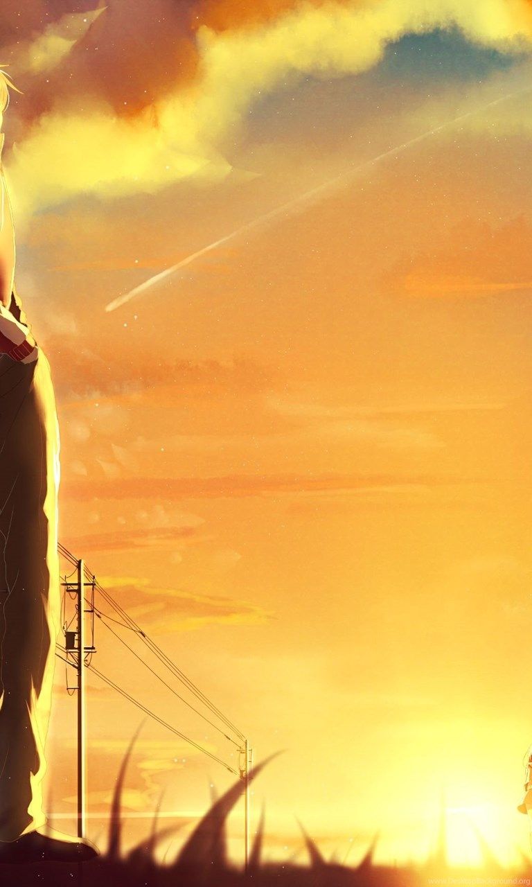 Anime Sunset Scene Wallpaper Desktop Background