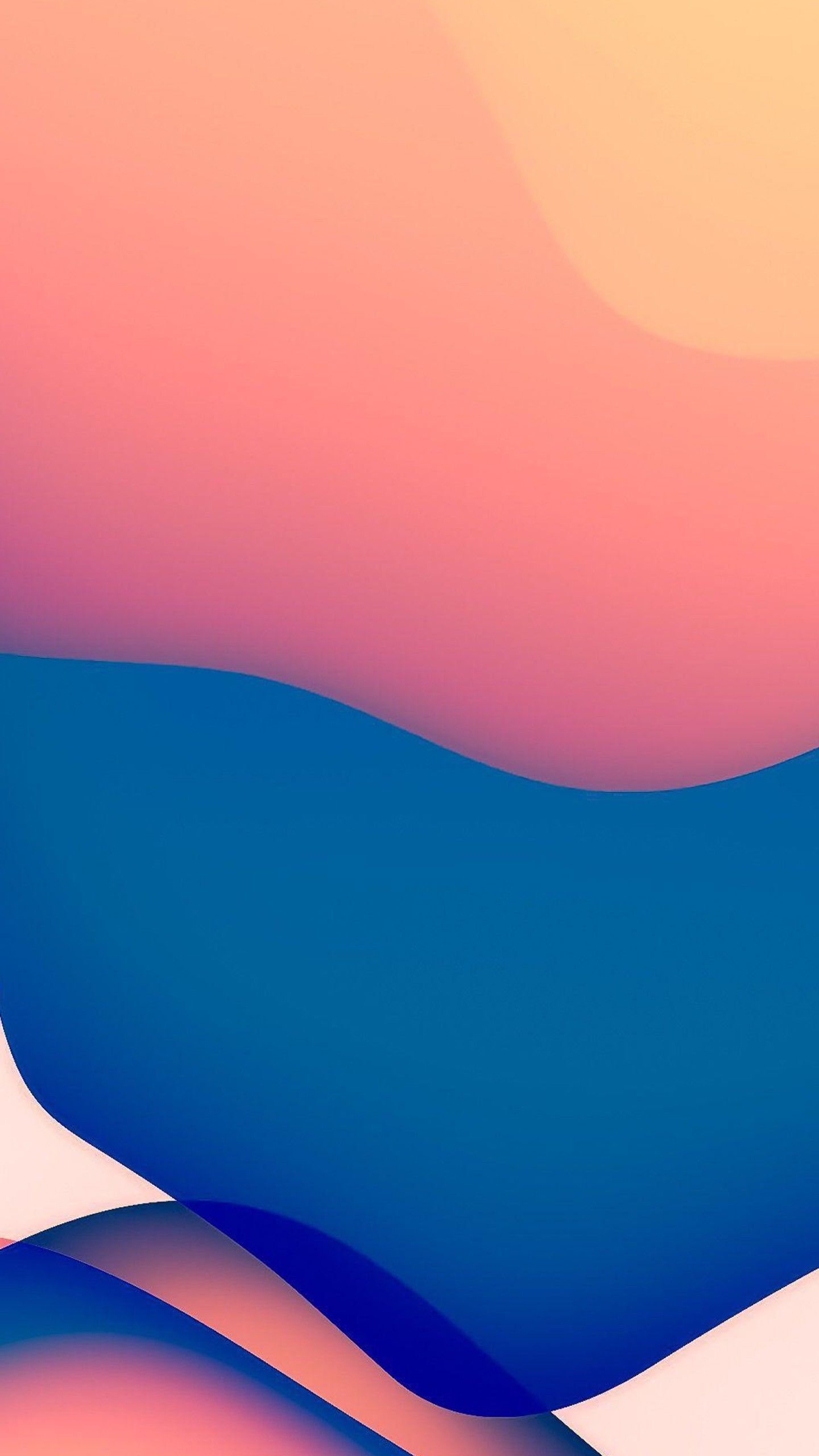 Ios 14 WWDC 2020 iPhone 12 iPados Blue With Light Orange Stock 4K HD Abstract Wallpaper