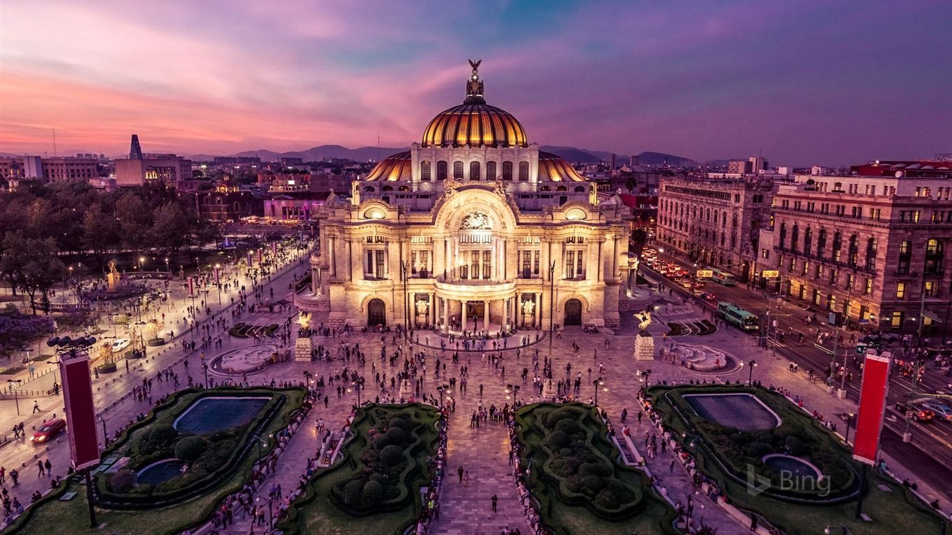 Palace Of Fine Arts In Mexico City 2017 Bing Desktop Wallpaper
