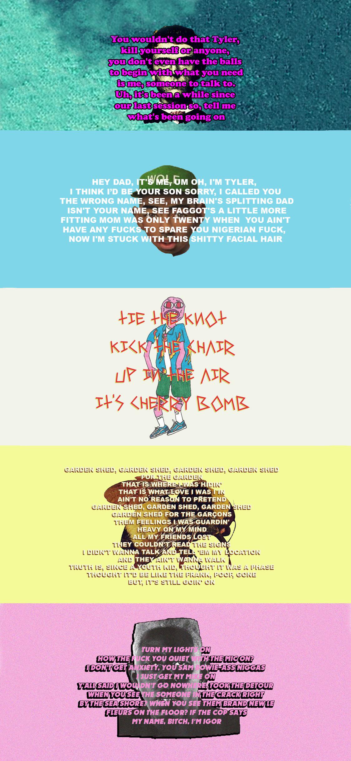 IPhone X XS Wallpaper Of Every Tyler Album, I Didn't Put Bastard Because It's A Mixtape And It Just Would've Made It Harder So It's Just The Albums