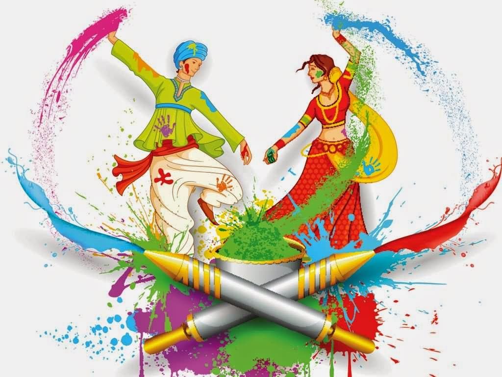 Happy Holi Boy And Girl Playing Holi Wallpaper