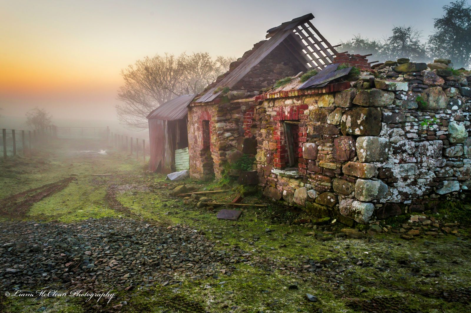 Wallpaper, trees, landscape, nature, stones, house, sunrise, green, village, morning, mist, Ireland, spring, ruins, tree, scenery, autumn, fog, flower, ngc, landscapes, skies, oldbuildings, irish, farmhouse, northernireland, omagh, tyrone, rural area