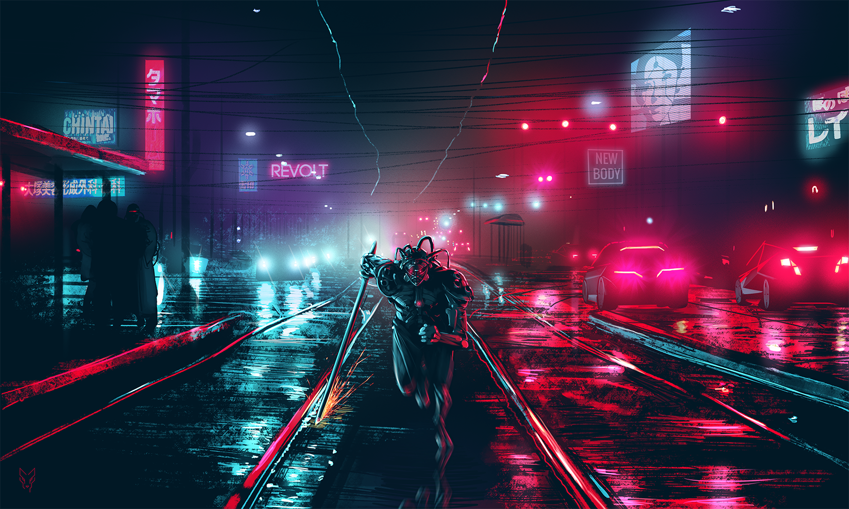 Neon Ninja Background