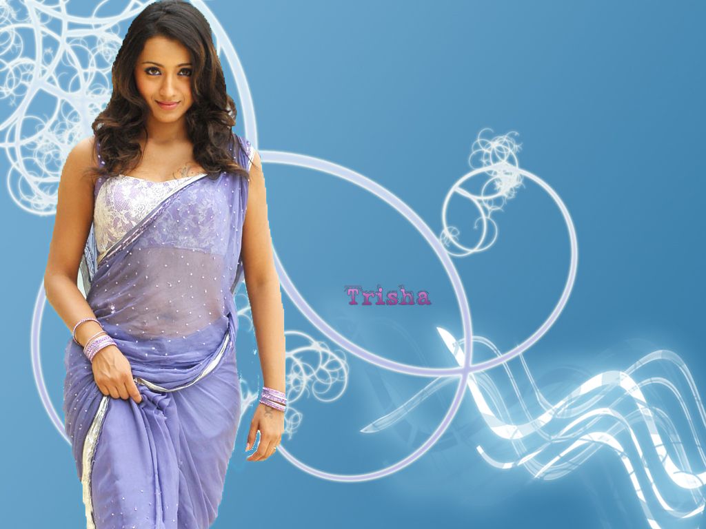 Trisha In Saree HD Wallpaper