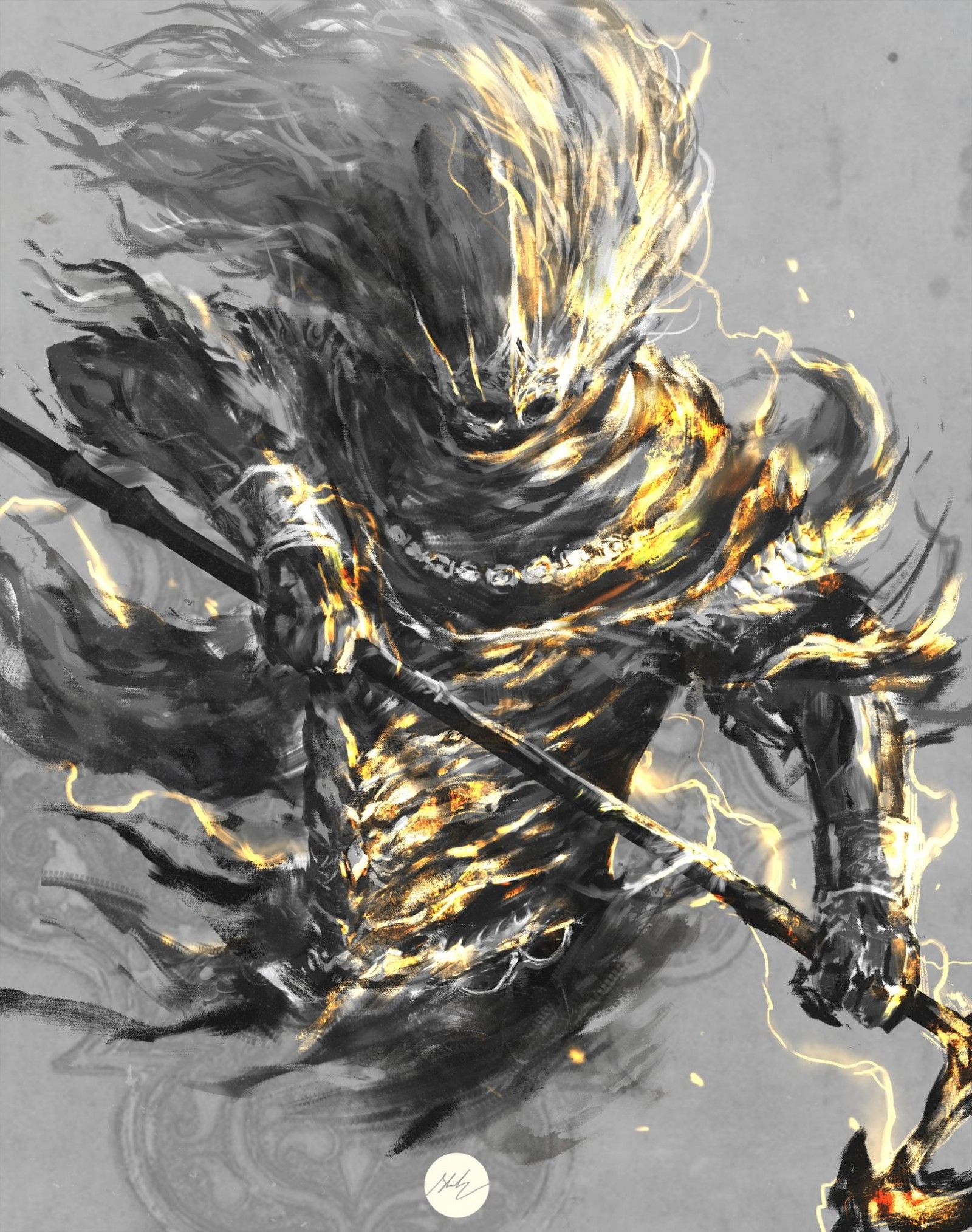 Wallpaper, fantasy art, illustration, Video Game Art, Dark Souls, Nameless King, artwork, Dark Souls III 1615x2048