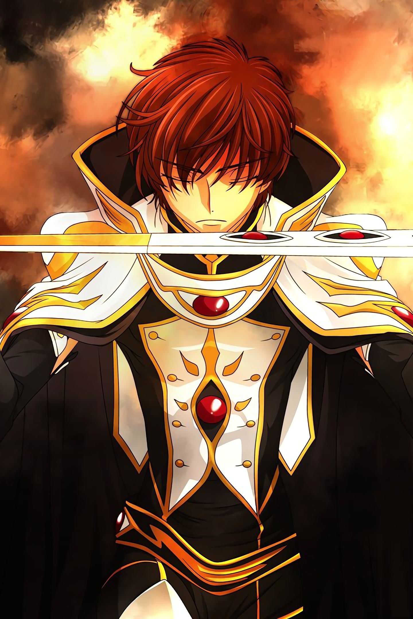 Download 1440x2630 wallpaper suzaku kururugi, code geass, anime boy, sword, samsung galaxy note 1440x2630 HD image, background, 415