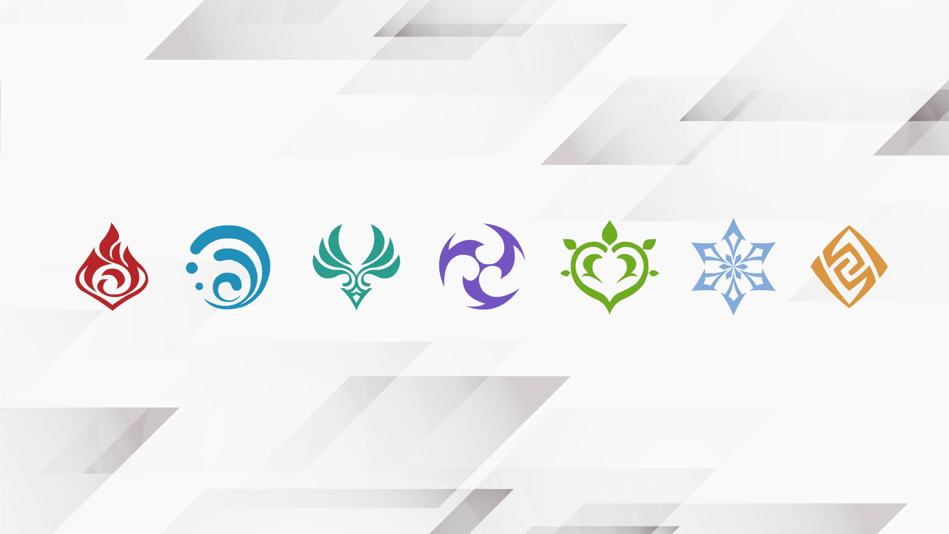 I made a wallpaper of the 7 elements in Genshin Impact