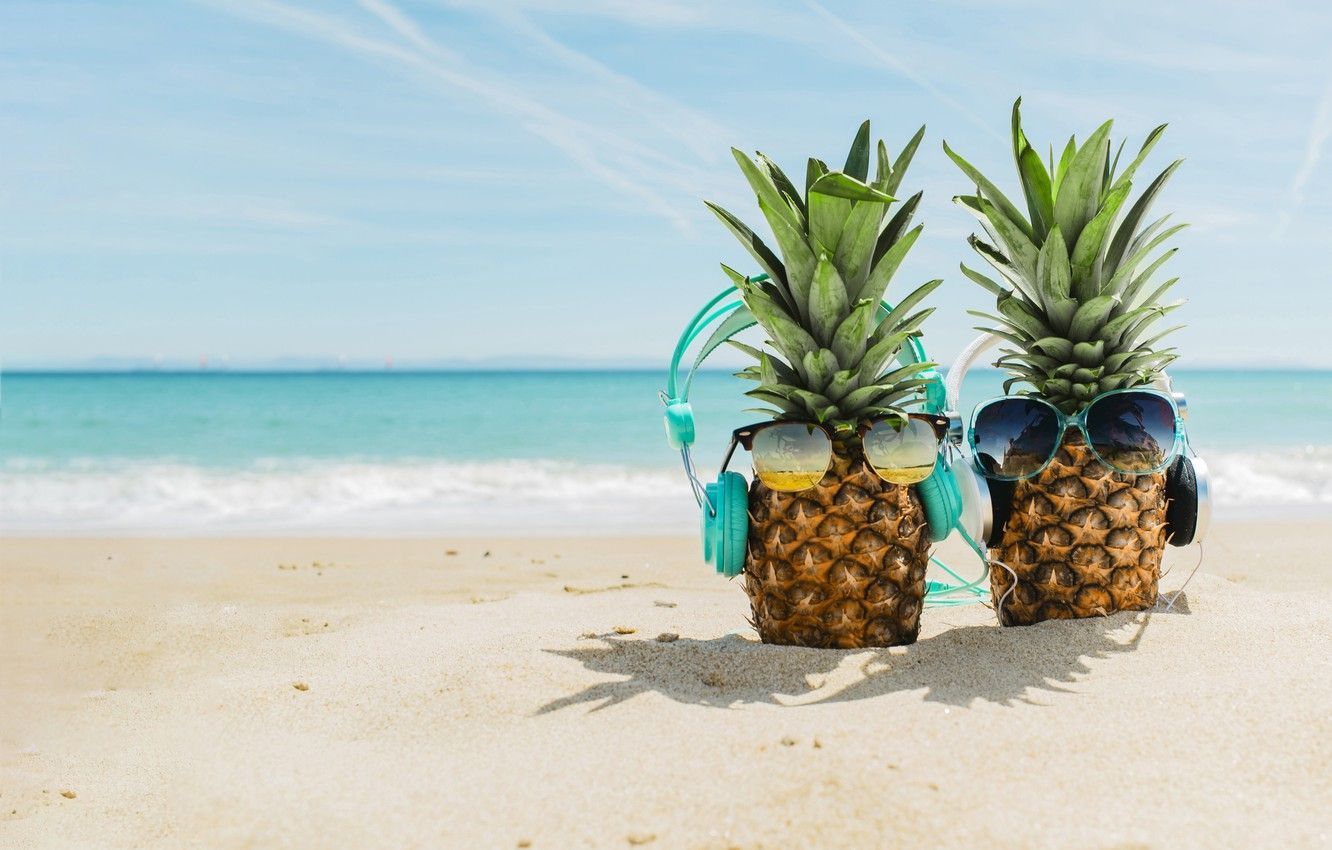 Cute Pineapple Beach Wallpaper