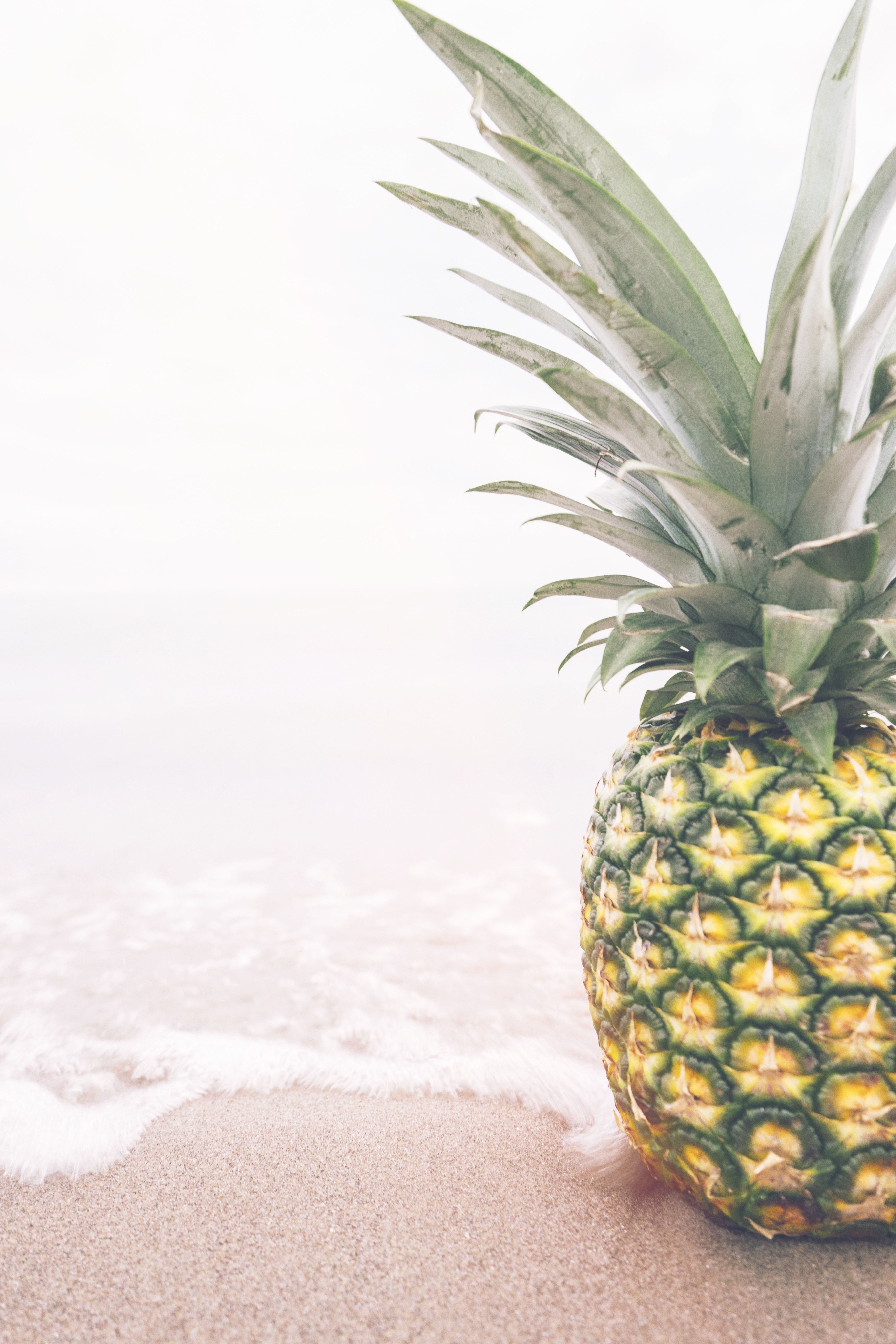 Food, Fruit, Sand, Pineapple, Beach, Pineapple, Fruit HD Wallpaper