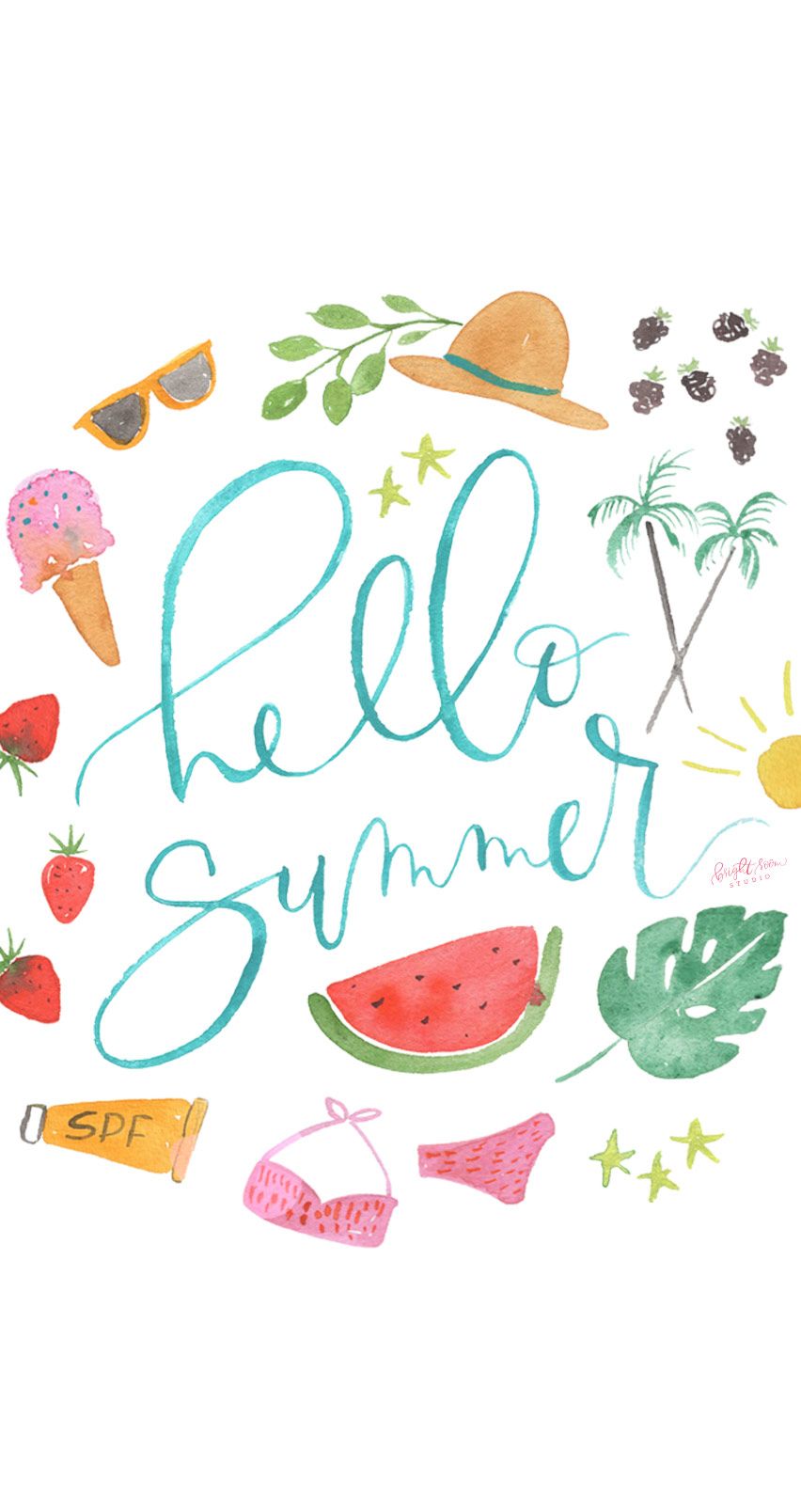 News Hello Summer iPhone Wallpaper