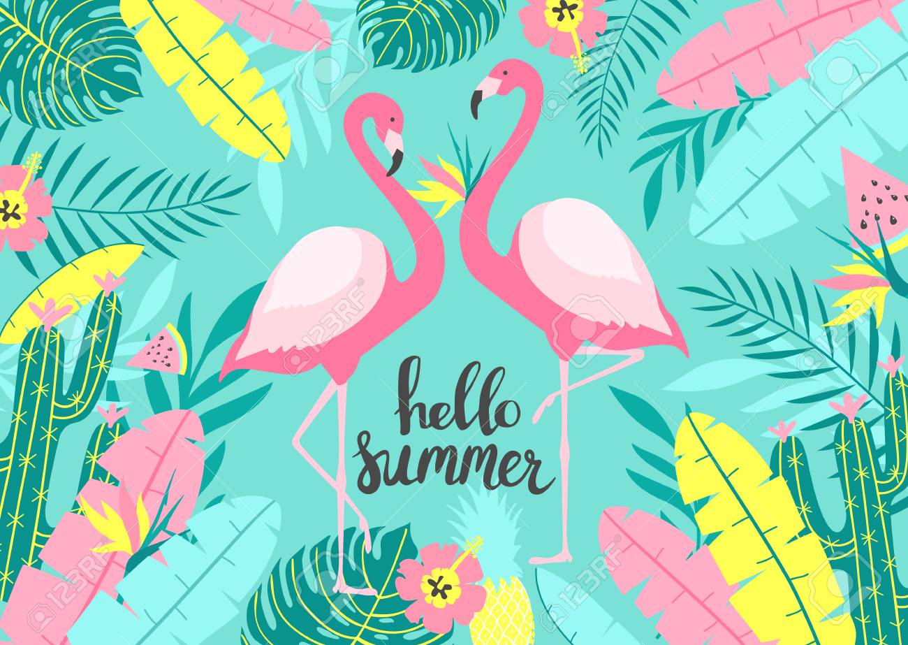 Summer Flamingo Wallpaper