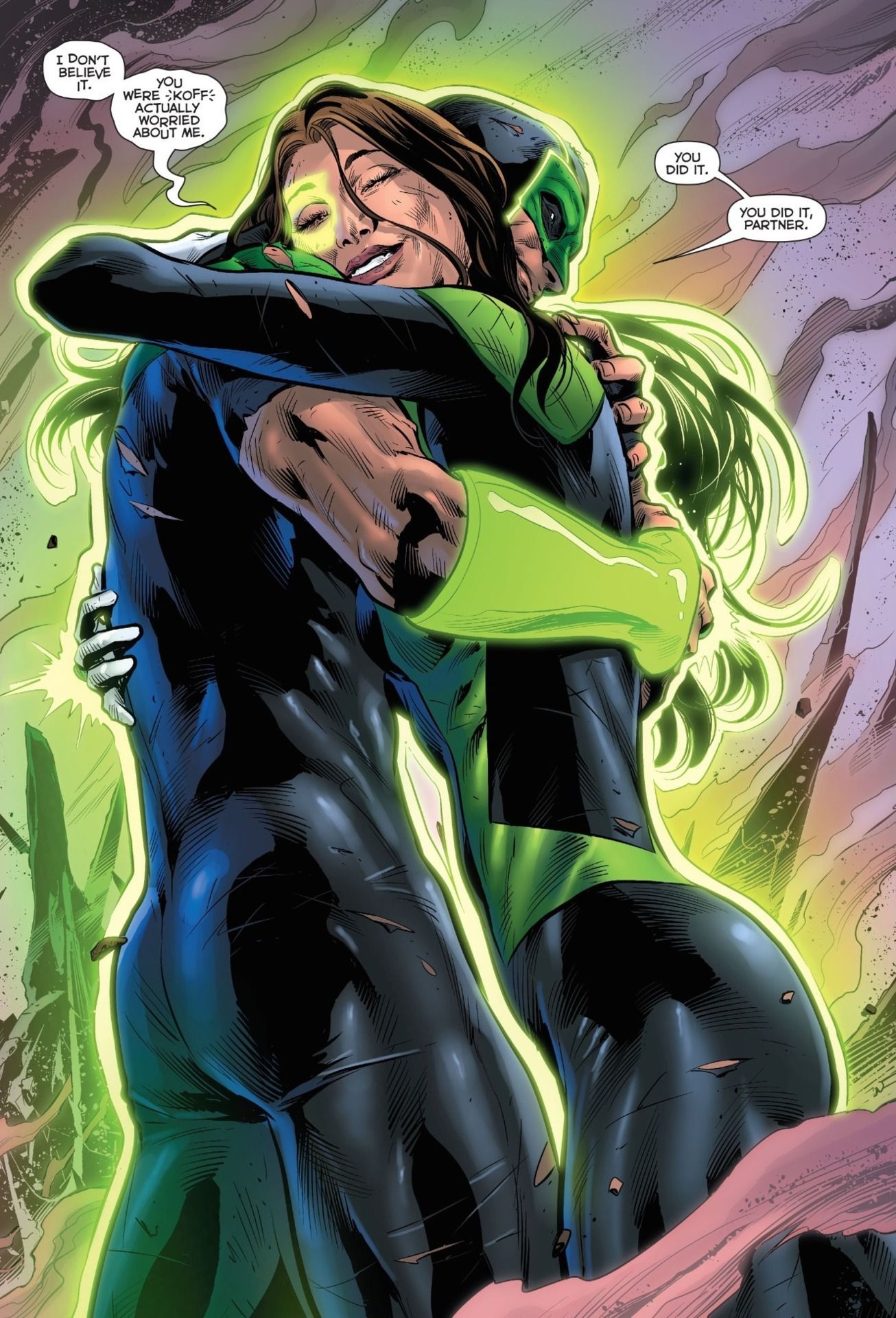 Green Lantern Simon Baz & Jessica Cruz in Green Lanterns # 6 by Will Conrad & Jack Herbert. Green lantern, Dc comics art, Green lantern corps