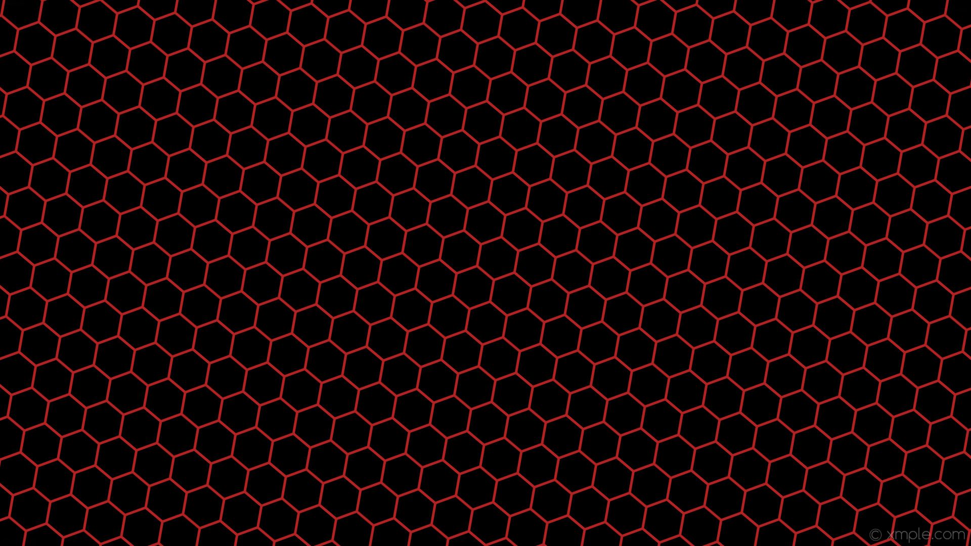 Wallpaper Beehive Black Honeycomb Red Hexagon Fire