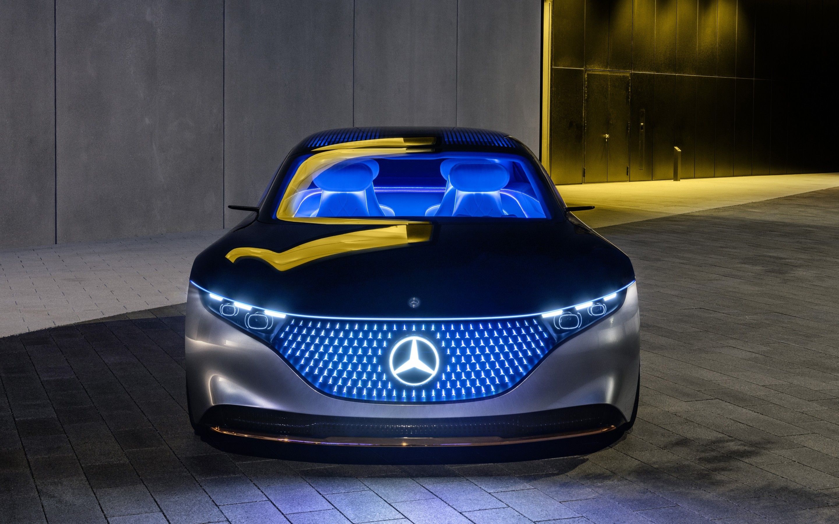 Download 2880x1800 Mercedes Benz Vision Eqs, Front View, Futuristic Cars, Electric Cars Wallpaper For MacBook Pro 15 Inch