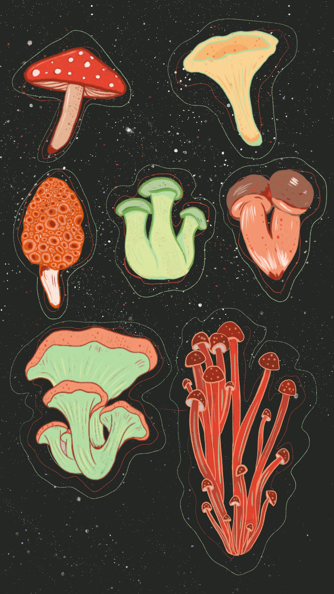 Phone Wall Paper Download Mushroom Forager. Hippie Wallpaper, Mushroom Wallpaper, Art Collage Wall