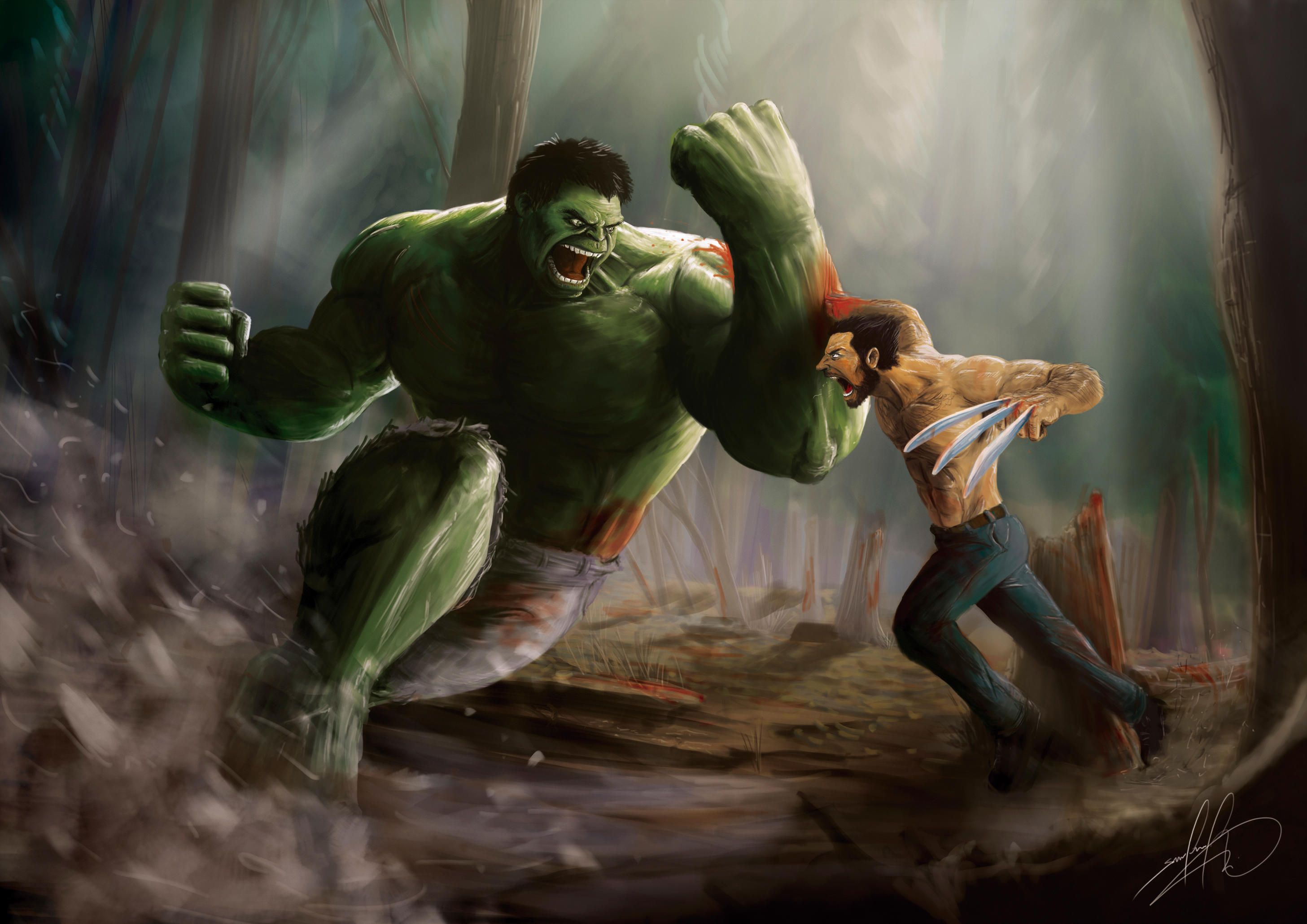 Hulk Vs Wolverine, HD Superheroes, 4k Wallpaper, Image, Background, Photo and Picture