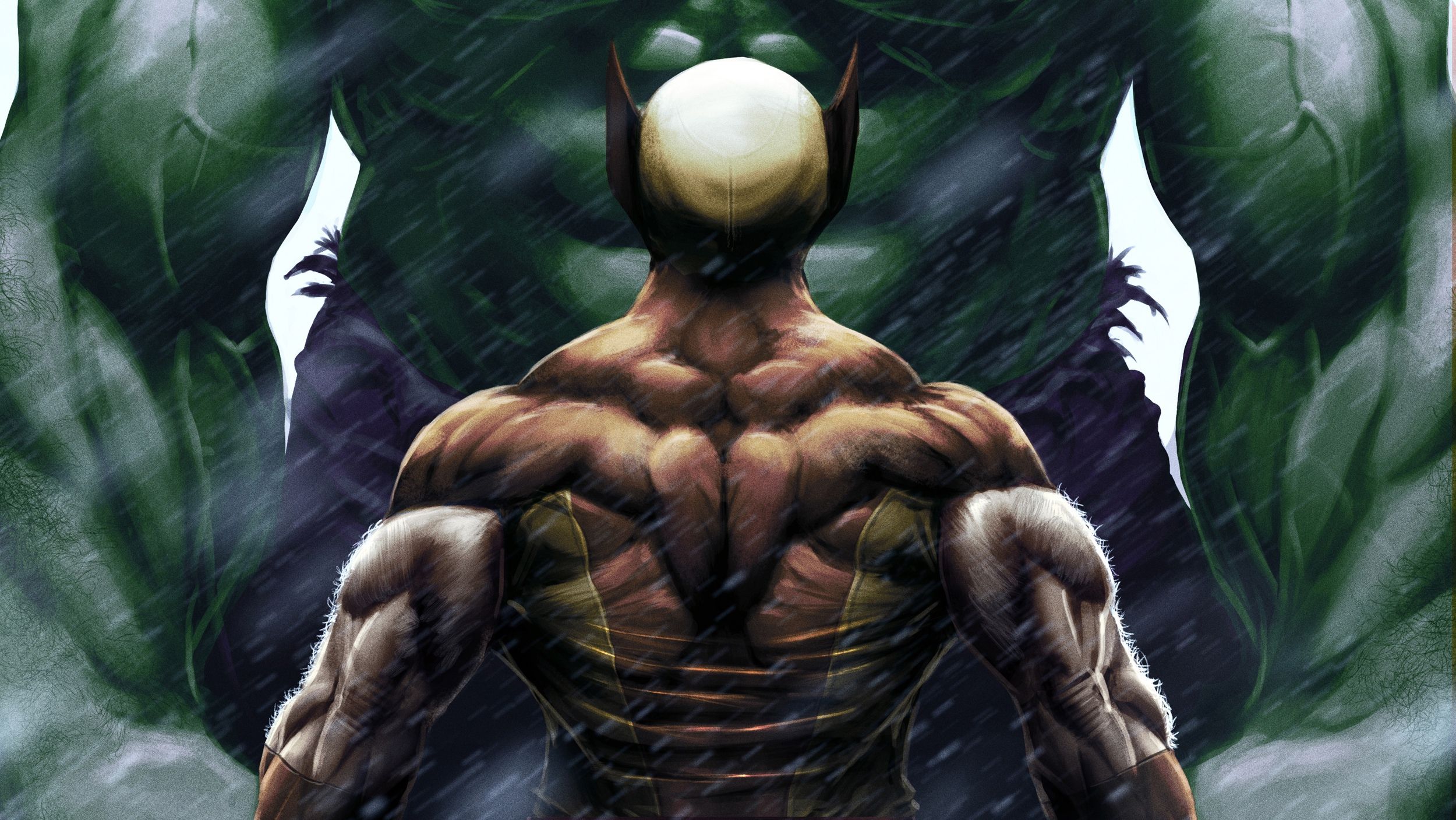 Wolverine vs Hulk Desktop Wallpaper