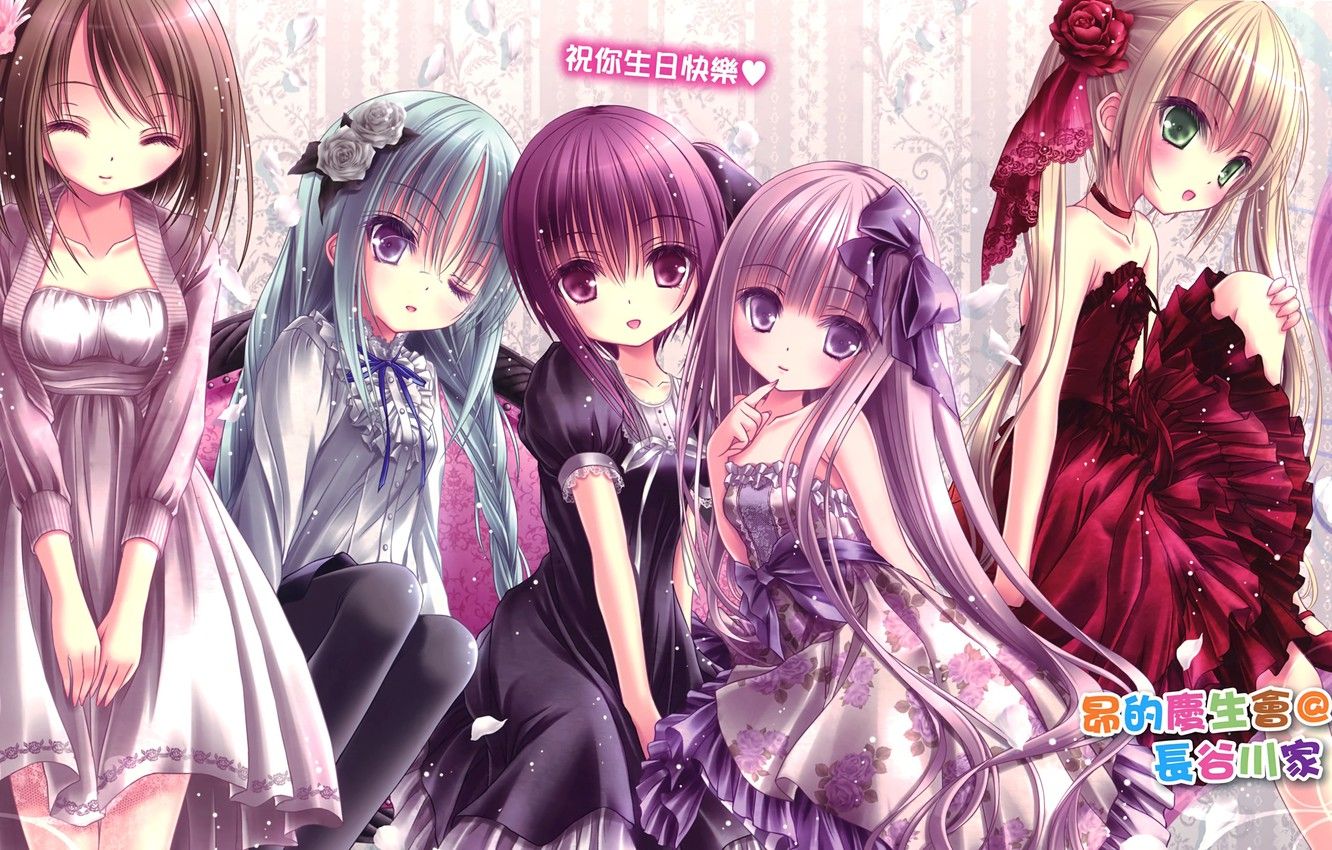 Wallpaper Girls, Anime, Art, Misawa Maho, Nagatsuka Saki, Hakamada Henna Instructions, Kashii Airi, Ro Kyu Bu, Minato Tomoka Image For Desktop, Section арт