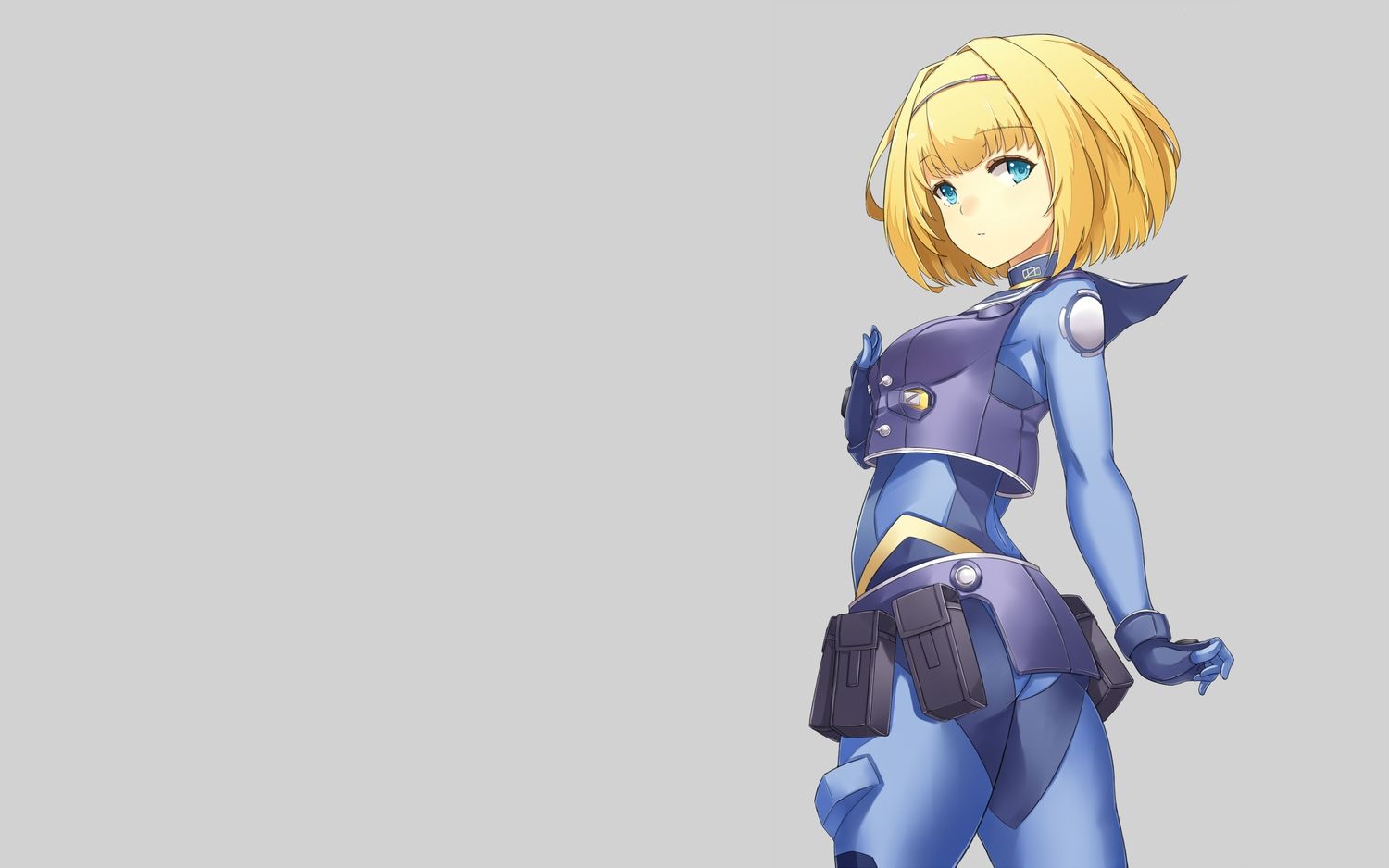 aqua eyes asya blonde hair bodysuit gray headband heavy object milinda brantini short hair. konachan.com.com Anime Wallpaper