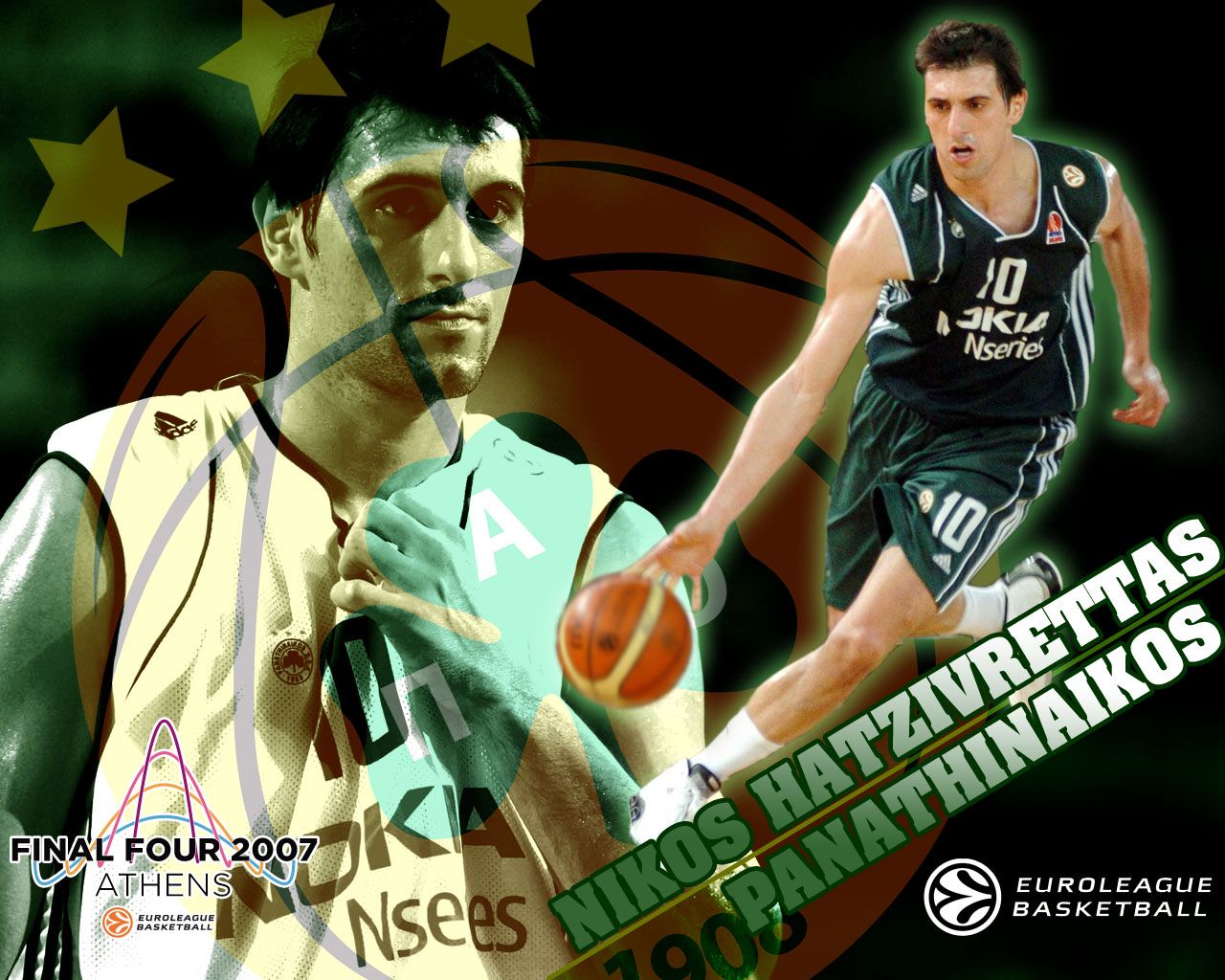 Final Four wallpaper: Nikos Hatzivrettas, Panathinaikos Four to EUROLEAGUE BASKETBALL