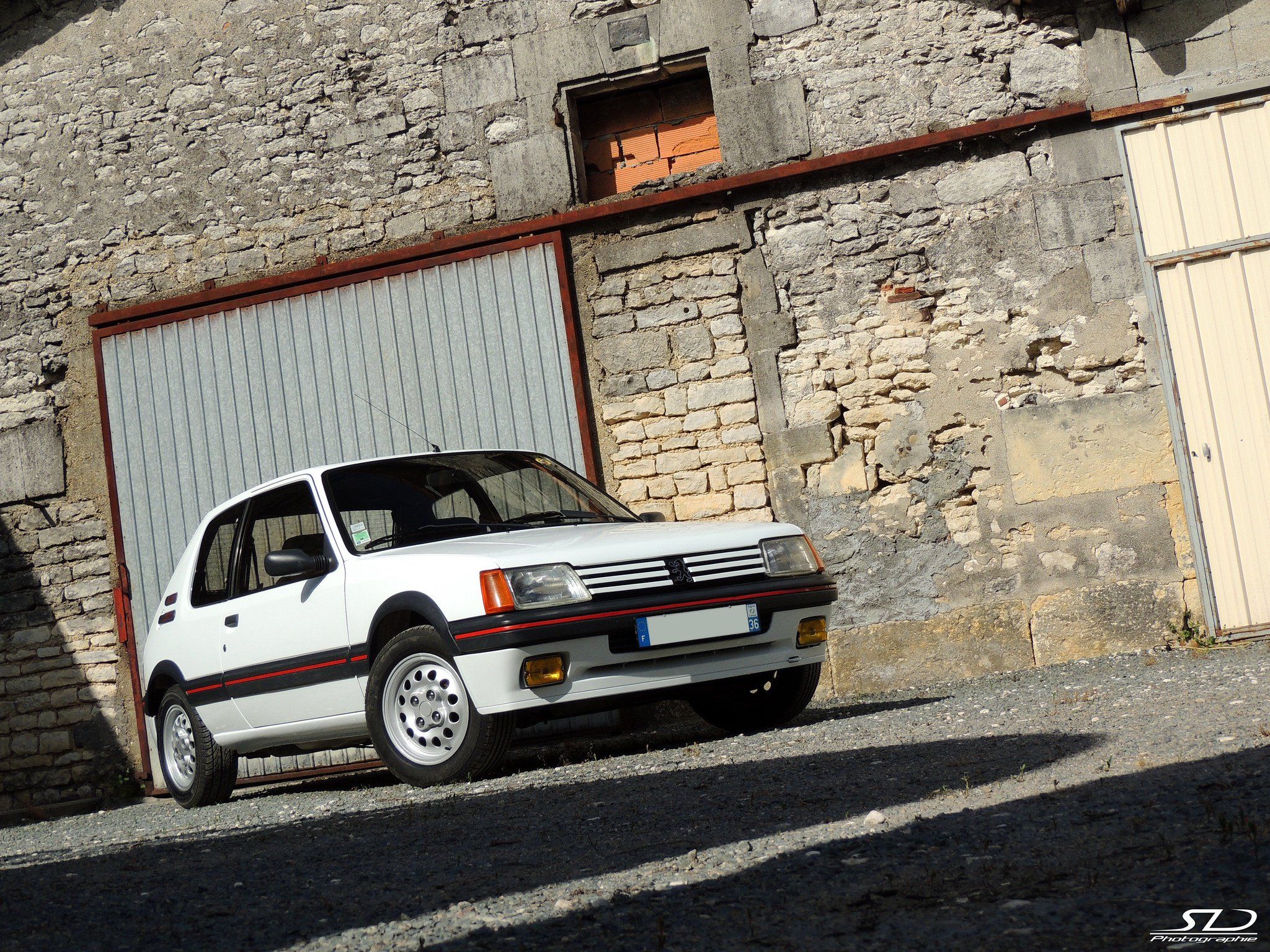 Peugeot 205 gti cars coupe french blanc white wallpaperx1536