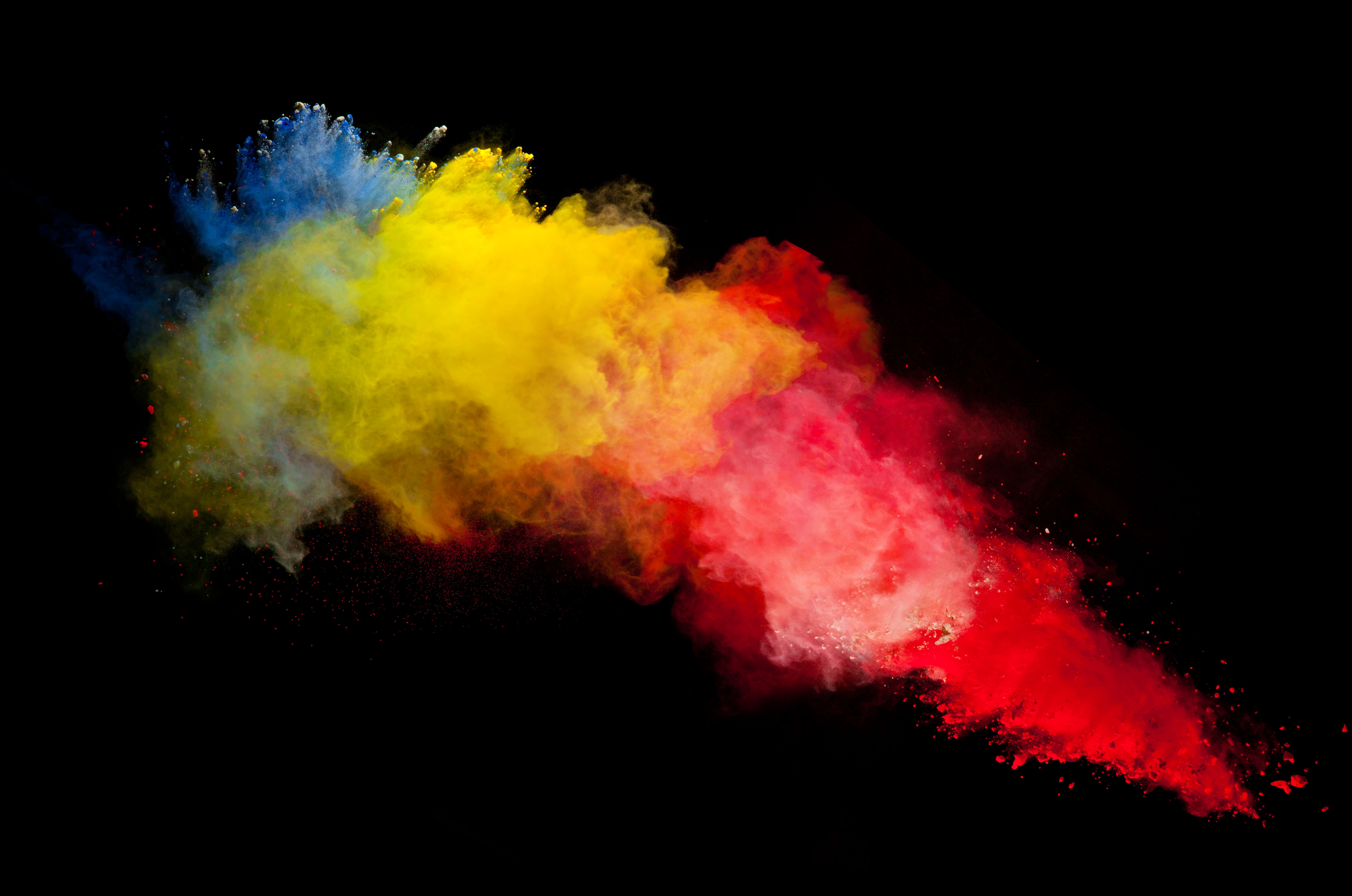 Powder Explosion Powder Colorful Red Black Background Wallpaper:7511x4979