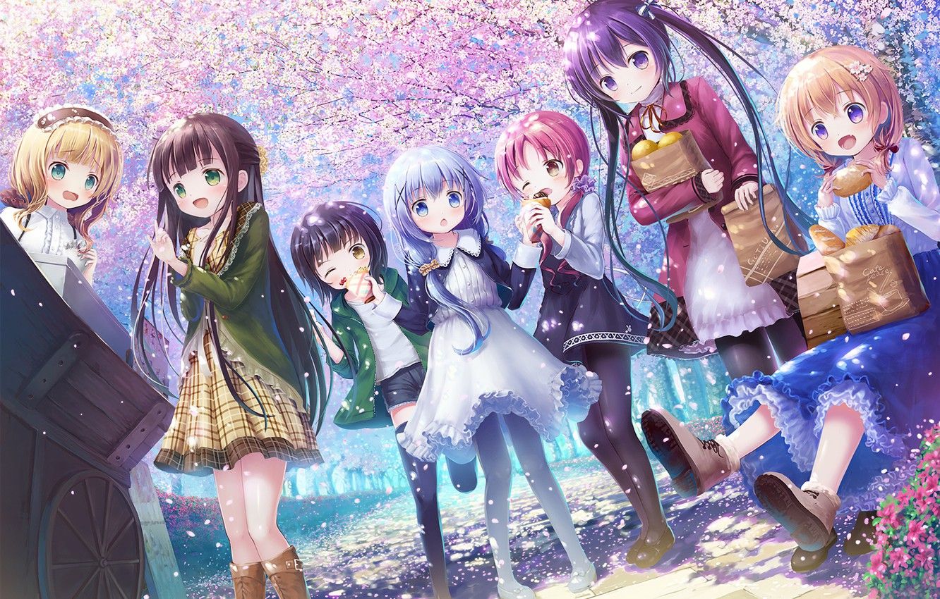 Wallpaper girls, spring, anime image for desktop, section арт