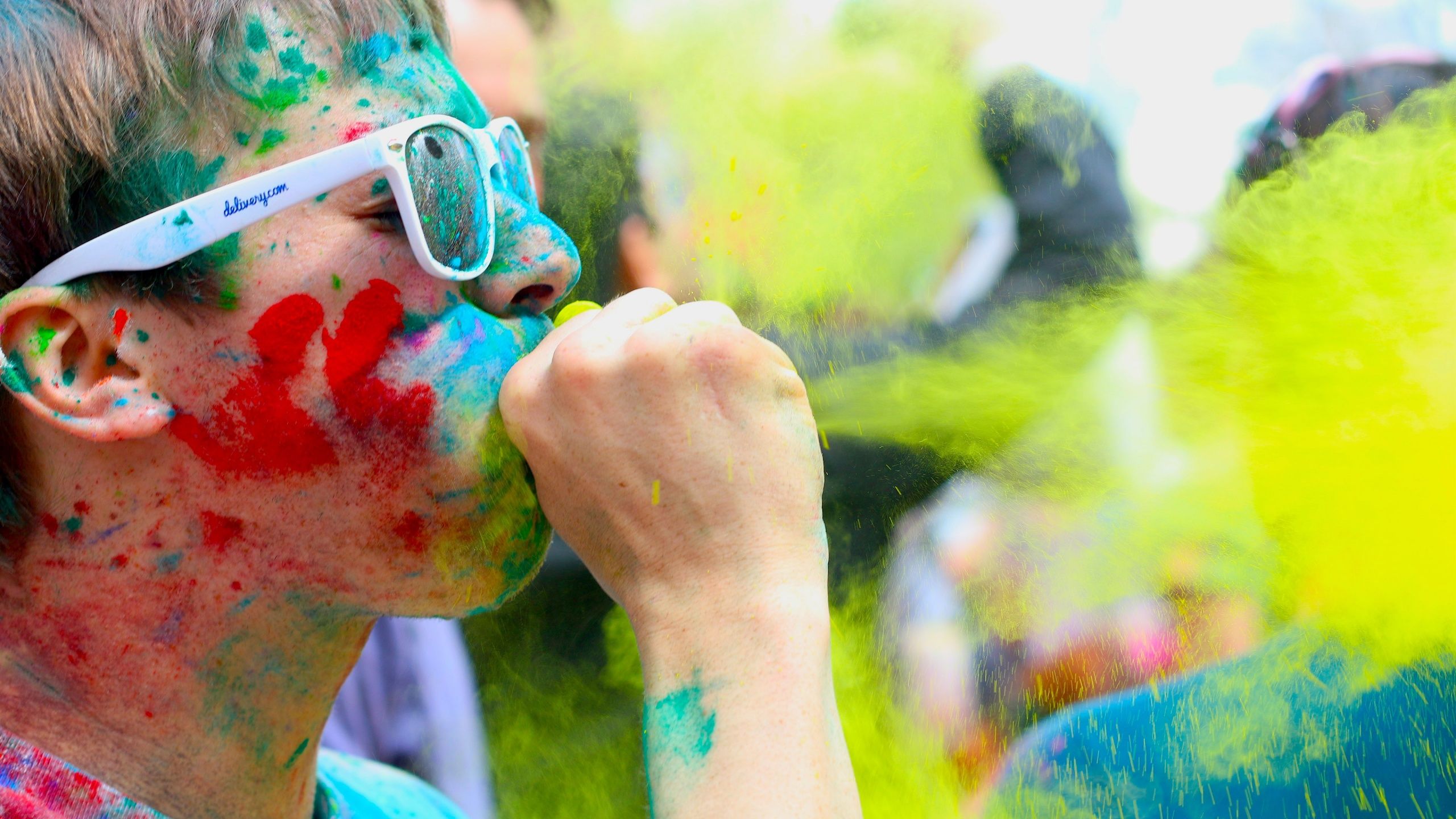 Boy Playing Holi Wallpaper
