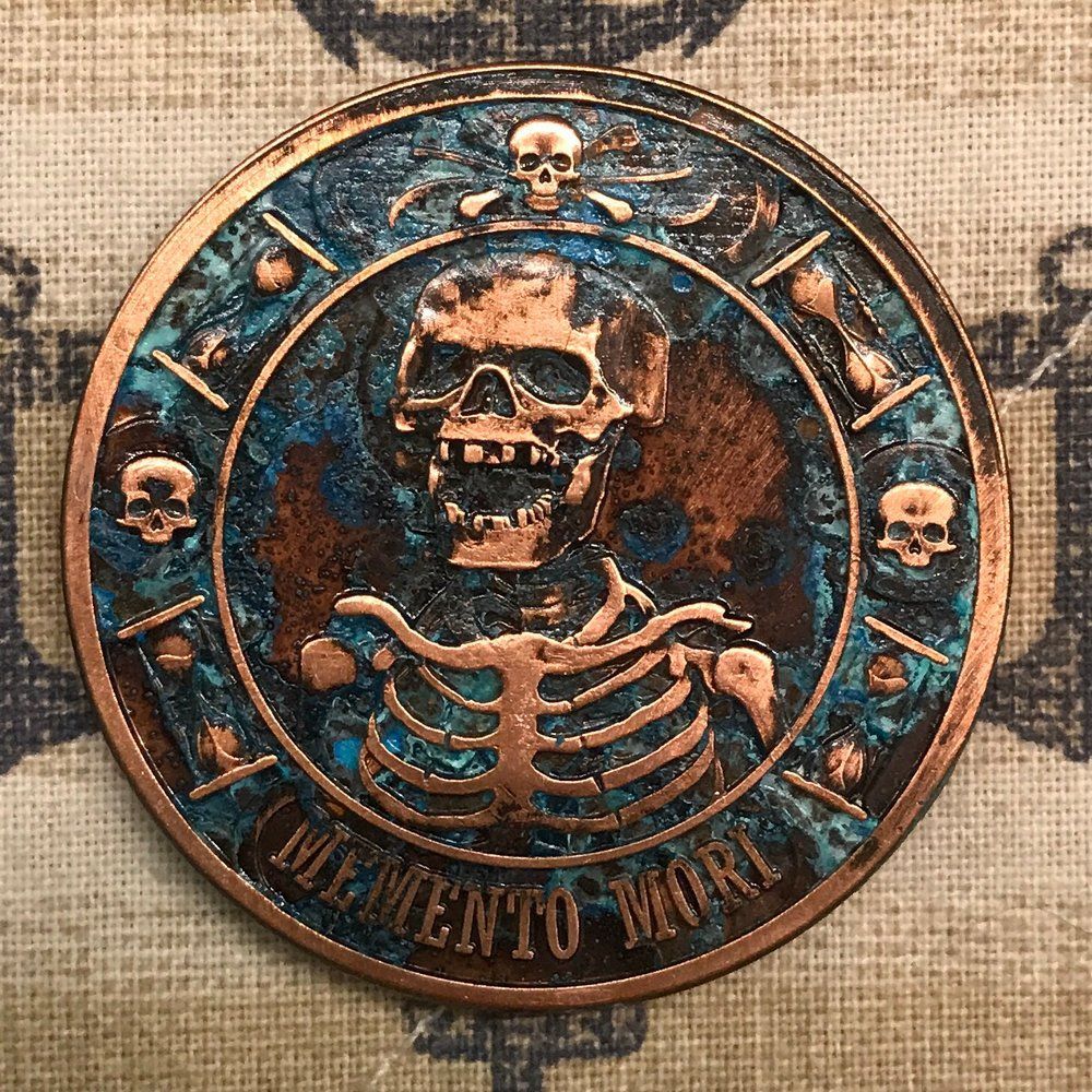 Memento Mori (Remember you will Die) 1oz Copper Challenge Coin. Coin art, Memento mori, Challenge coins