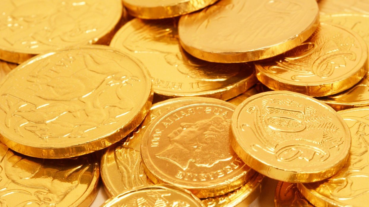 Coins money chocolate gold wallpaperx1080