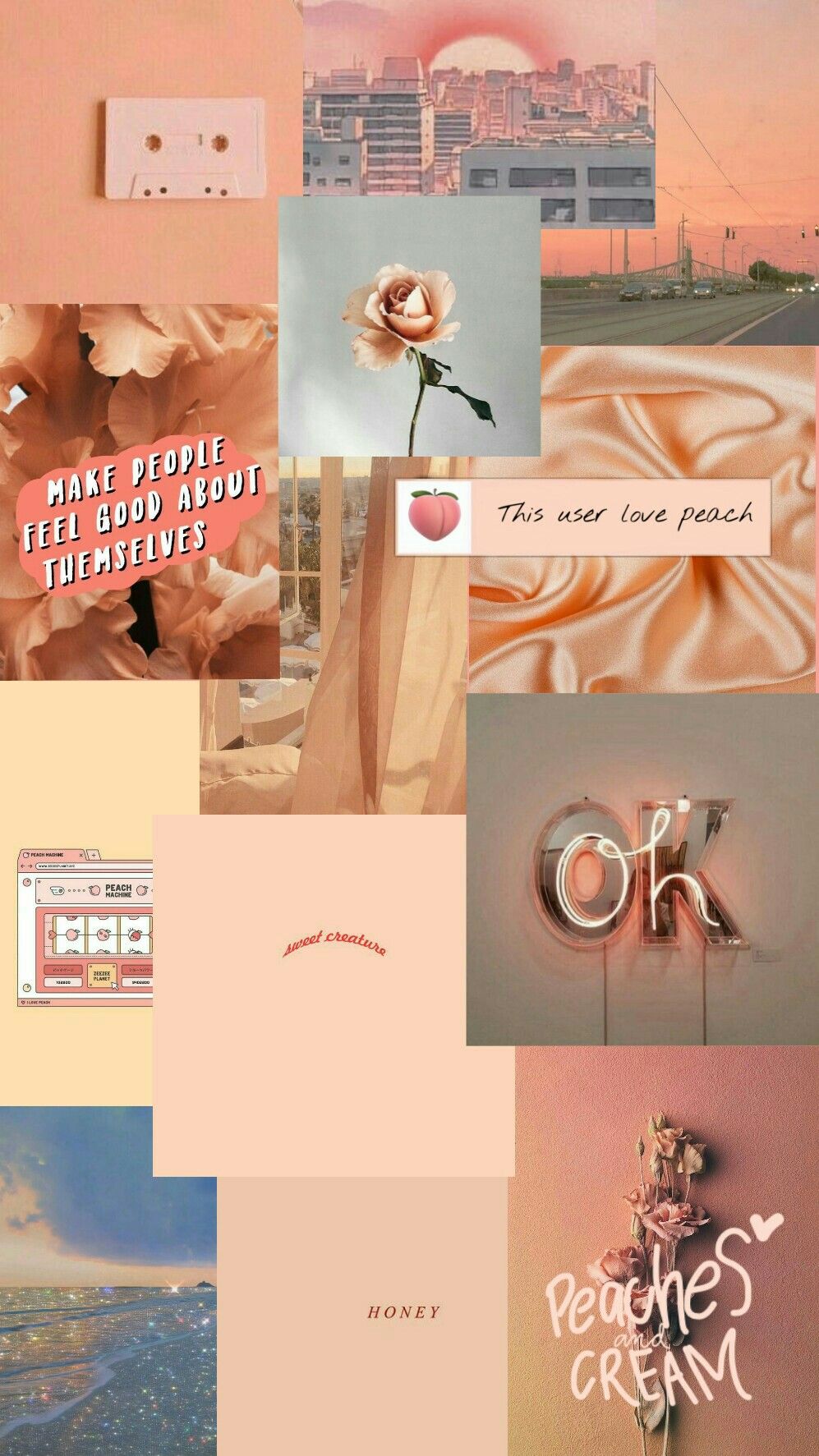 Peach Aesthetic Collage #Peach #Collage #Aesthetic. Edgy wallpaper, Aesthetic pastel wallpaper, iPhone wallpaper tumblr aesthetic