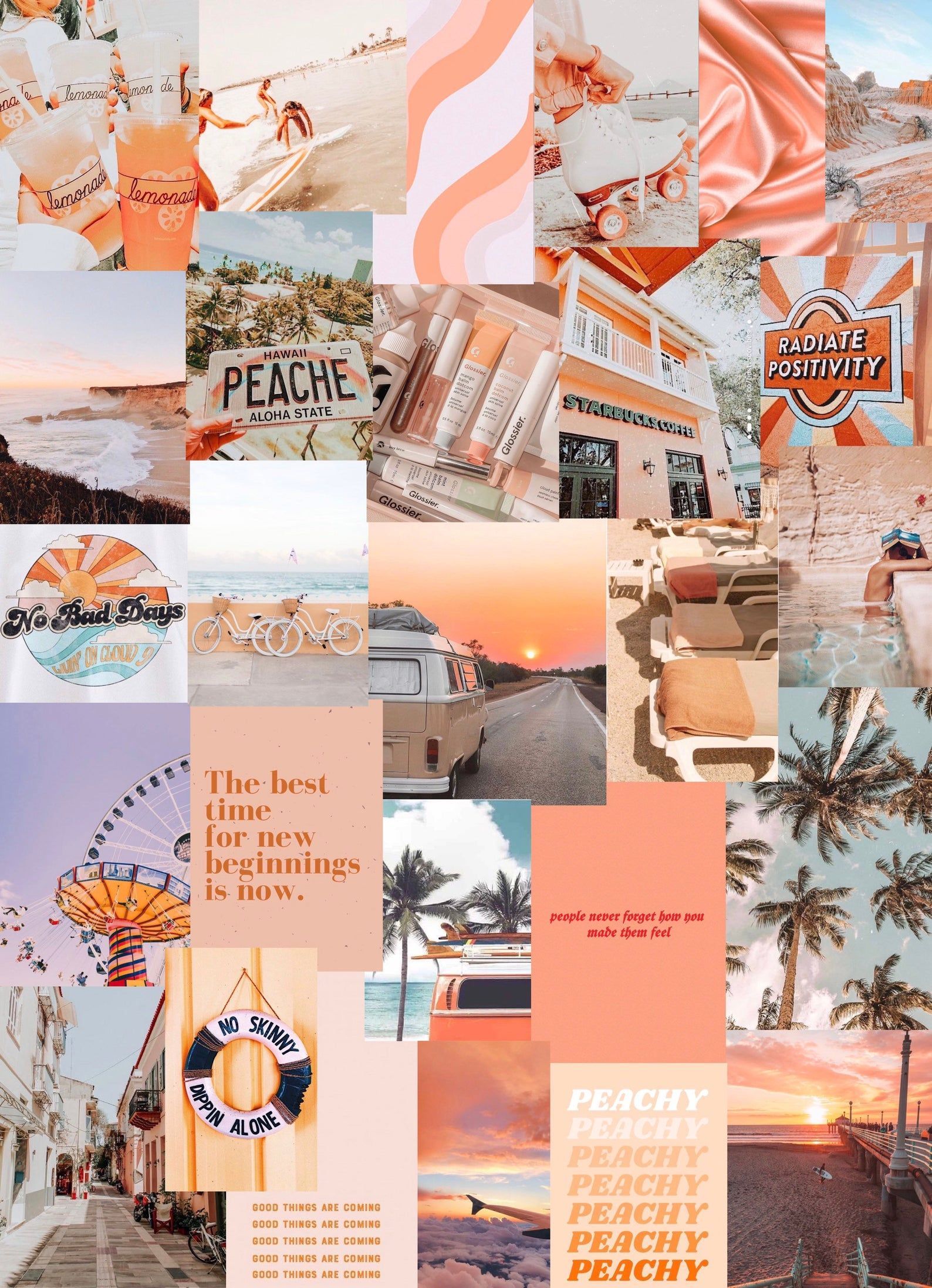 Peach Beach photo art collage pack. Watercolor wallpaper iphone, Aesthetic desktop wallpaper, Aesthetic pastel wallpaper