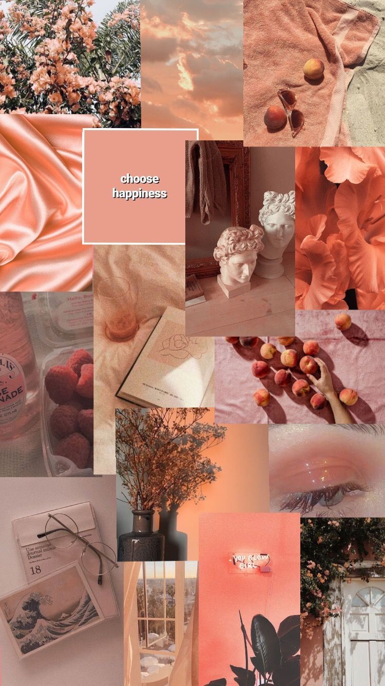 Peach Aesthetic Collage Peach Pink Aesthetic Wallpaper, droemlik karusell i en persikofaergad ton #peachy #peach #persika #karusell