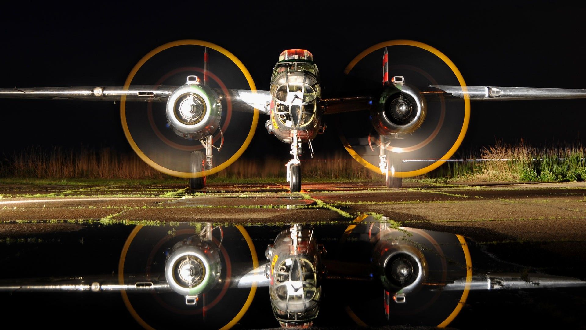Airplane Plane WWII Timelapse Reflection vehicles aircraft military water reflection wallpaperx1080