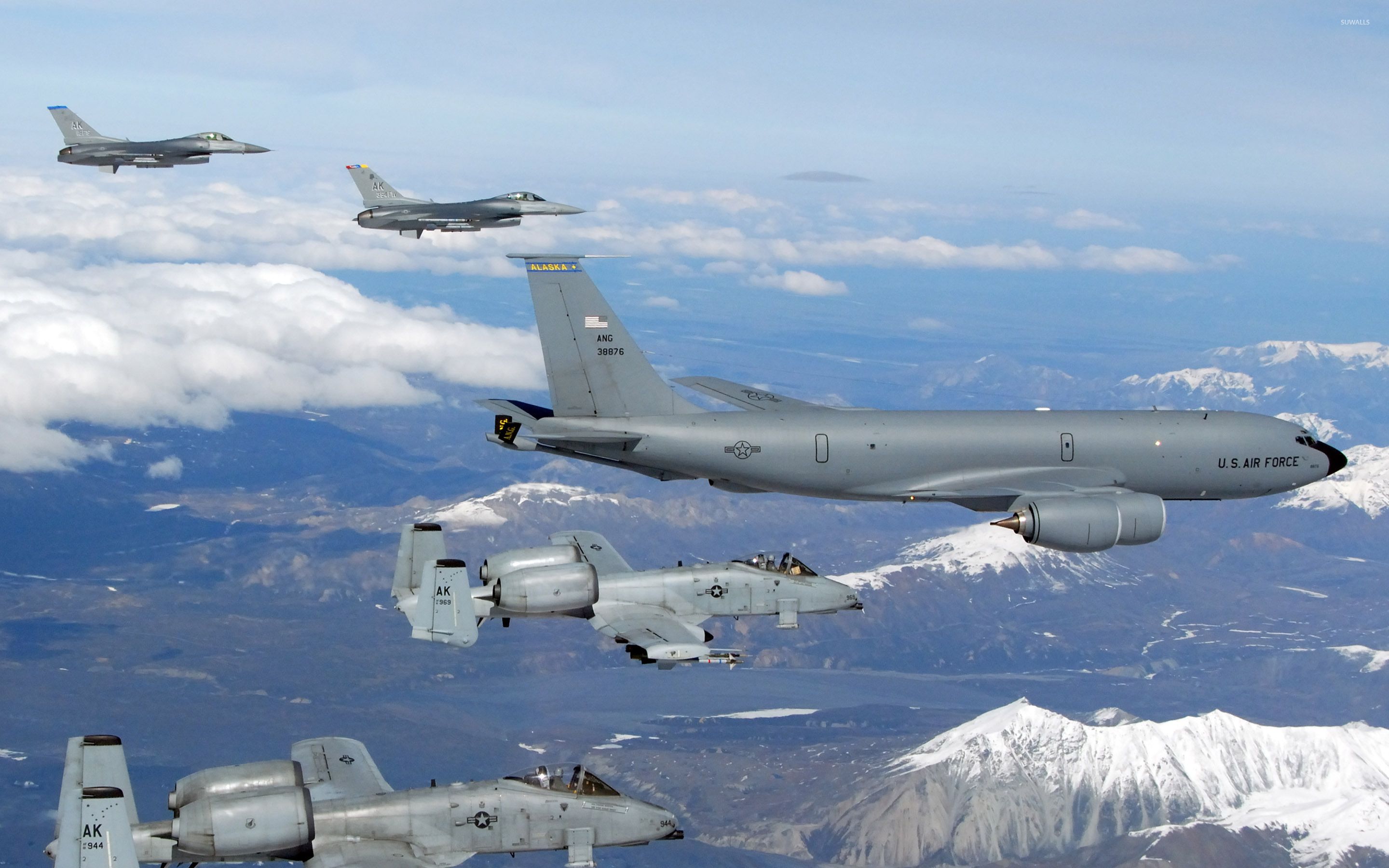 Military airplanes above the clouds wallpaper wallpaper